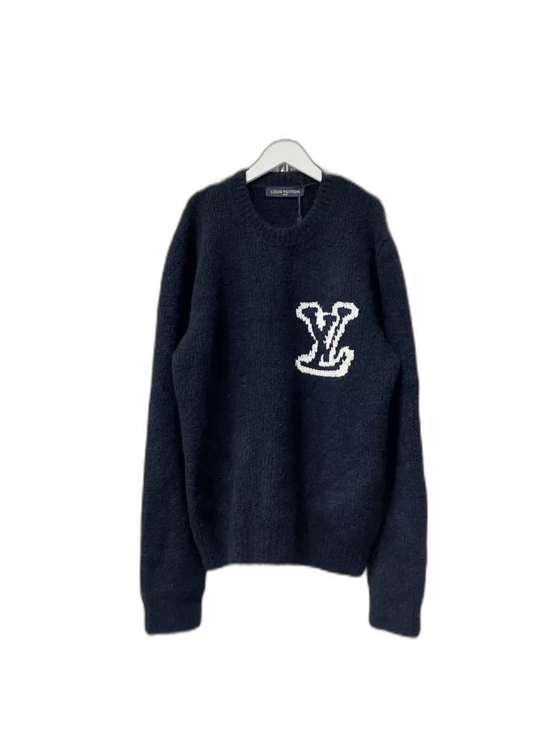 Louis Vuitton ネイビー ロゴセーター Louis Vuitton Blue Teddy Sweater -2505