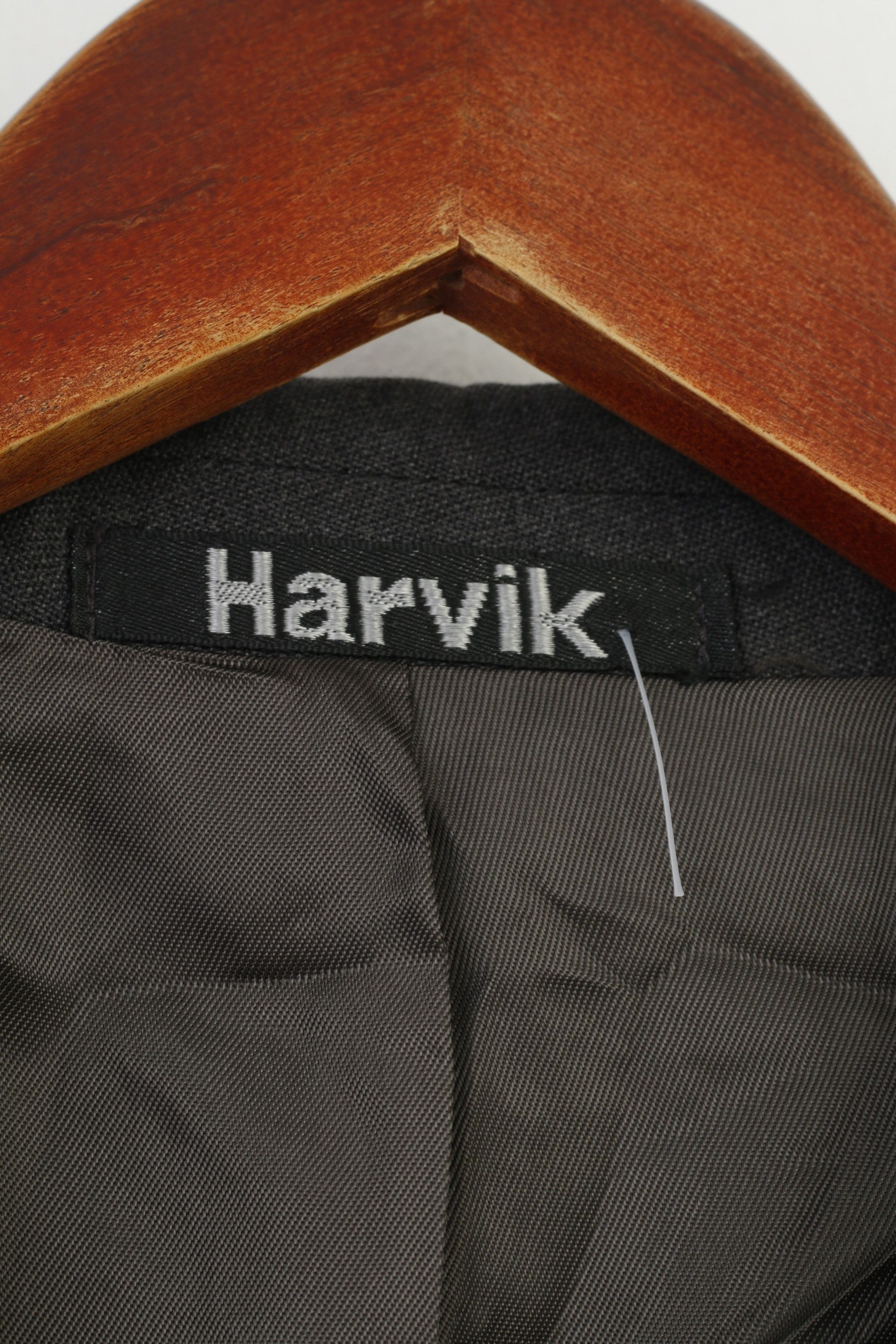 Vintage Harvik Men 42 Blazer Grey Gold Buttons Multi Pockets 11080 Size 42R - 6 Thumbnail