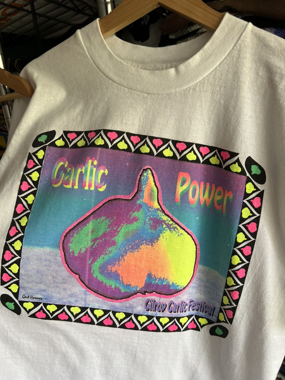Vintage 90s Gilroy Garlic Festival Power Gert Homer Single Stitch Size US L / EU 52-54 / 3 - 3 Thumbnail