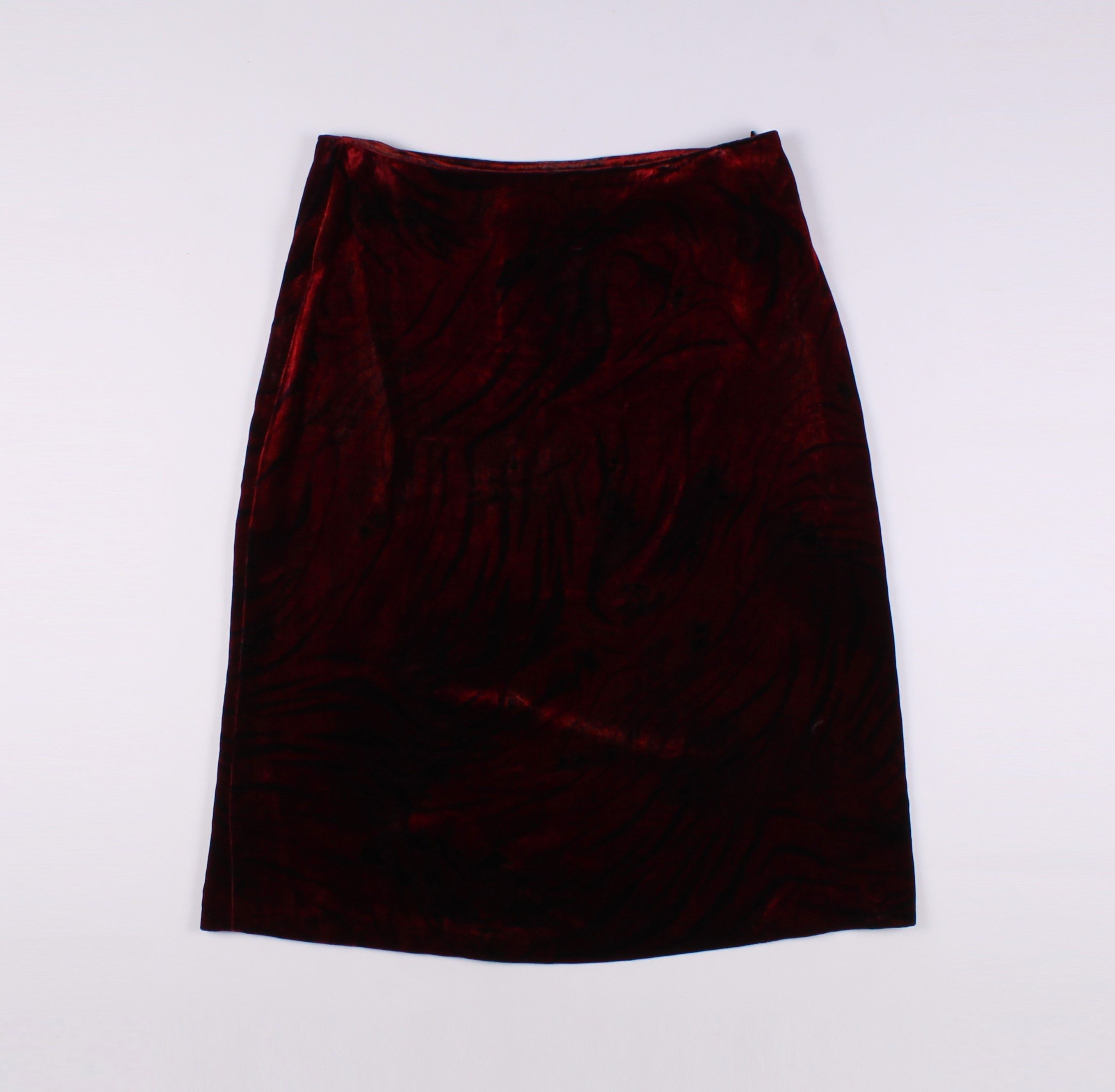Cavalli Class Vintage Class Roberto Cavalli Velour Red Midi Skirt Size 28" / US 6 / IT 42 - 7 Thumbnail