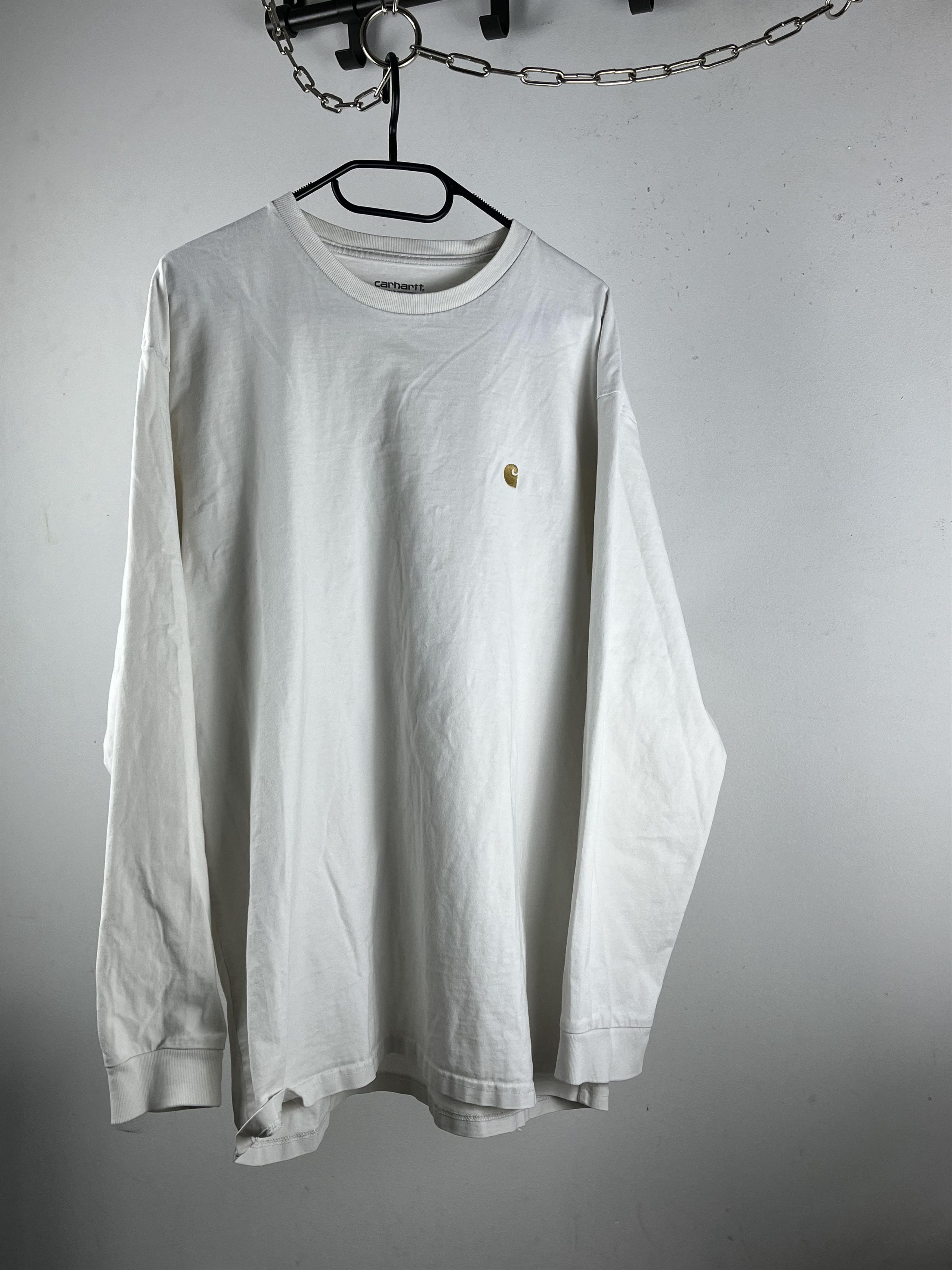 Carhartt × Vintage !Rare Carhartt Basic White Longsleeve Size US XL / EU 56 / 4 - 1 Thumbnail