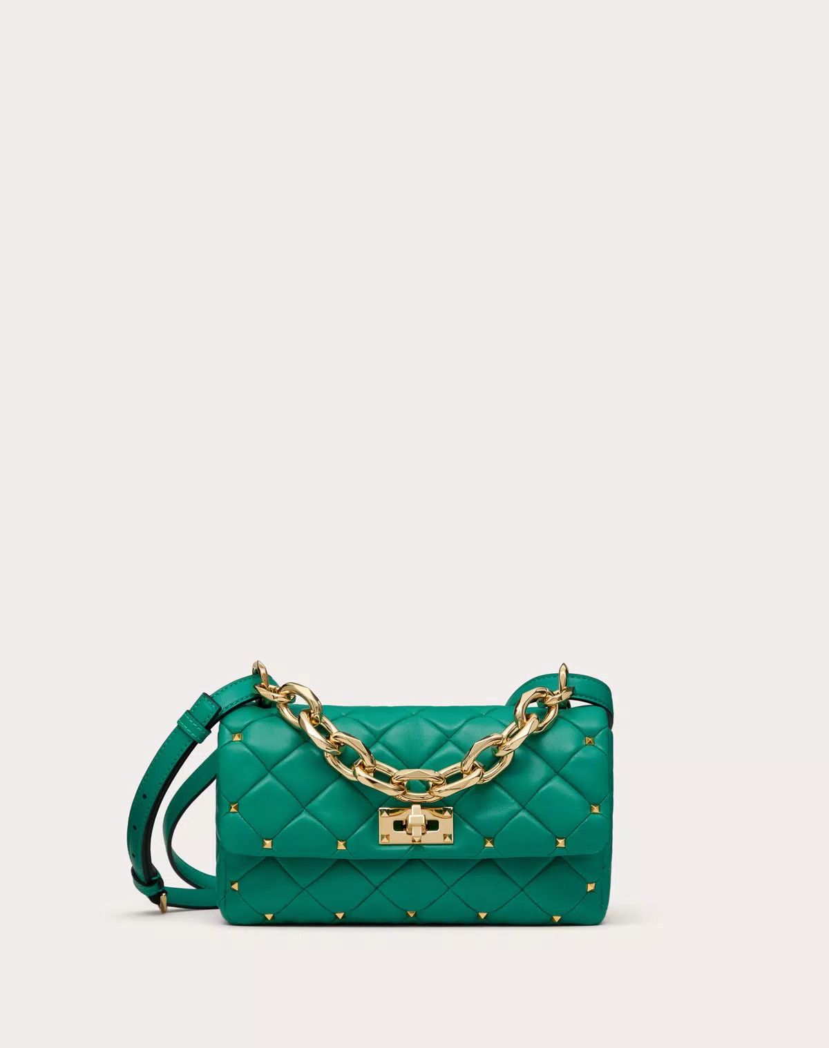 Valentino oc11z0725 Size:OS/ Spike Bag In Nappa Patchwork in Green Size ONE SIZE - 1 Thumbnail