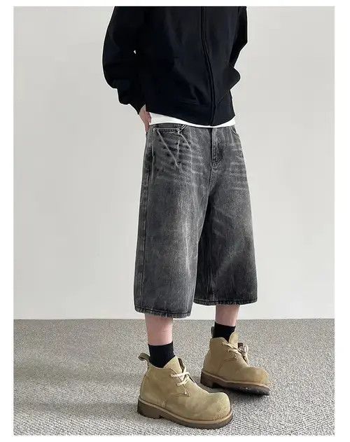 Other Baggy Washed Denim Shorts Size US 28 / EU 44 - 5 Thumbnail