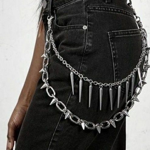 Designer New Design Vintage Belt Riveted Belts Menswear Accessories Size ONE SIZE - 2 Thumbnail