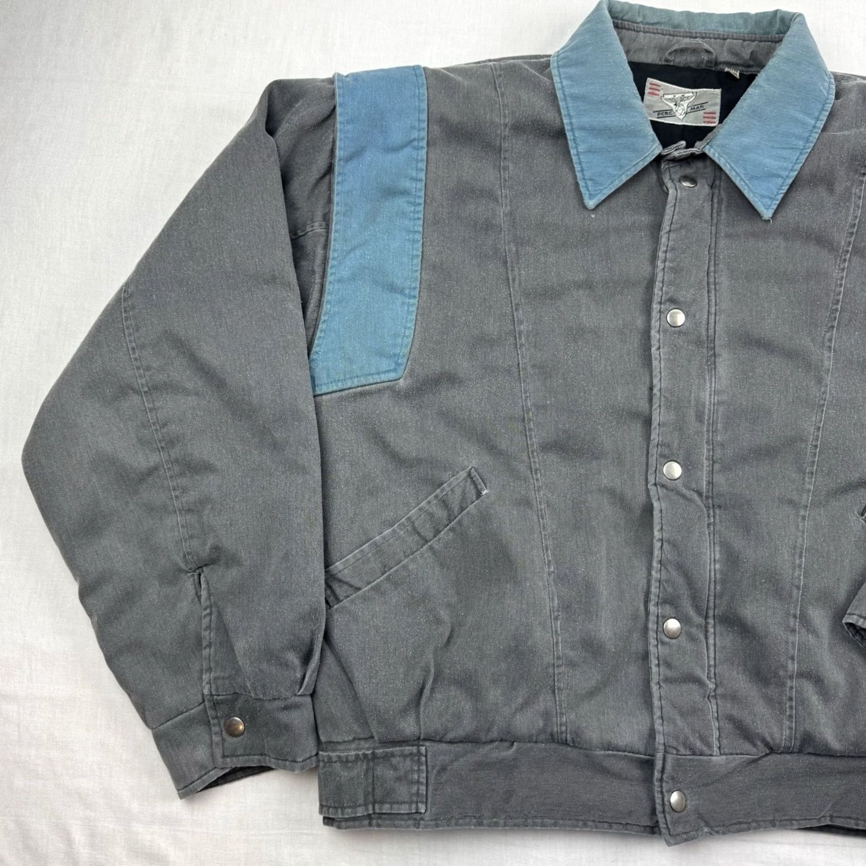 Vintage VINTAGE Pere Mar Bomber Jacket Adult XL Puffer Full Zip Snap Up 1980s Hipster Gray Mens XL Jacket Size US XL / EU 56 / 4 - 3 Thumbnail