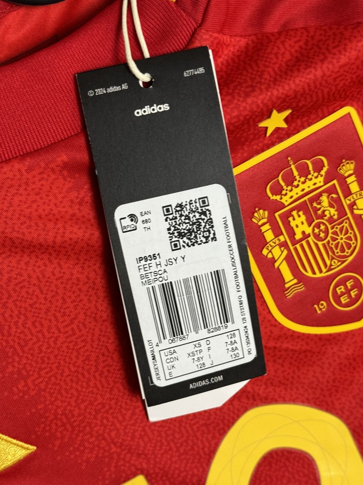 Adidas KIDS New Spain 24/25 Home Lamine Yamal Football Jersey Size US XS / EU 42 / 0 - 10 Thumbnail