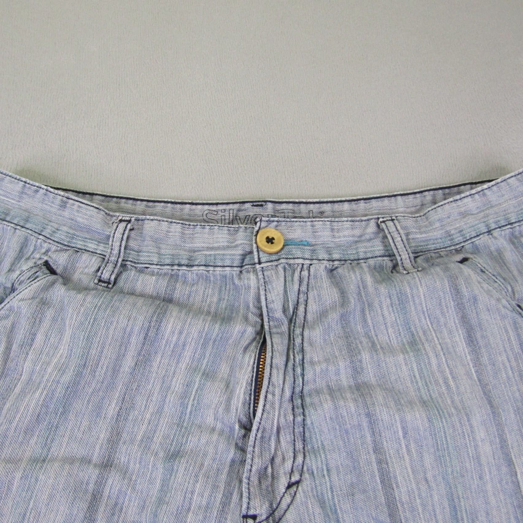 Levi's Levis Silvertab Shorts mens 36 Blue Stripes Twill Cargo Outdoors Workwear Size US 35 - 4 Thumbnail