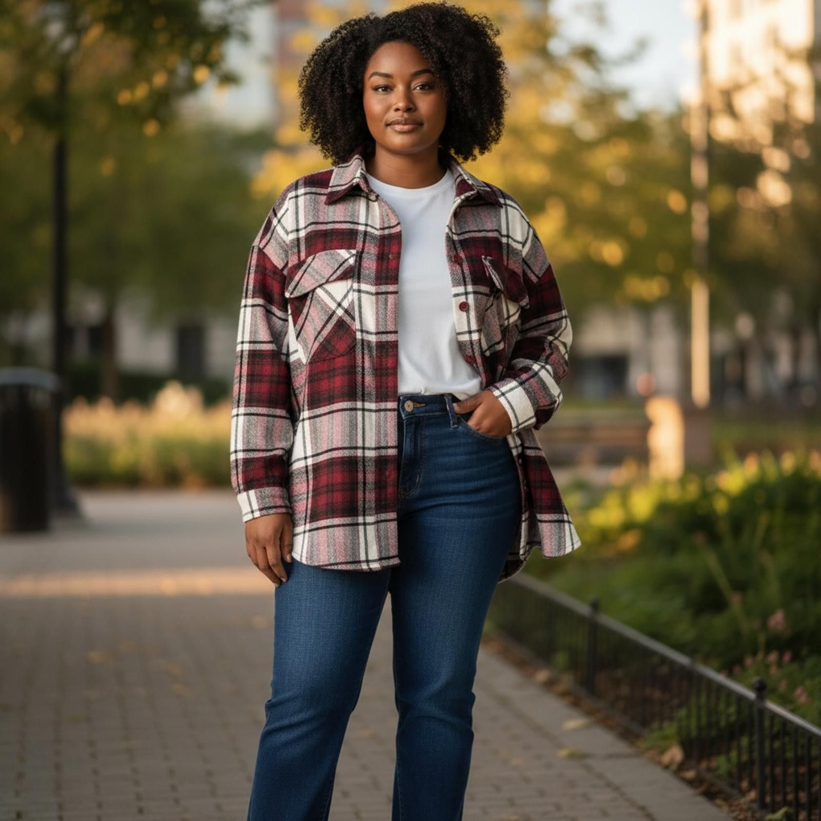 Other Justify Plaid Button-Up Flannel Shirt XL Size XL / US 12-14 / IT 48-50 - 1 Thumbnail