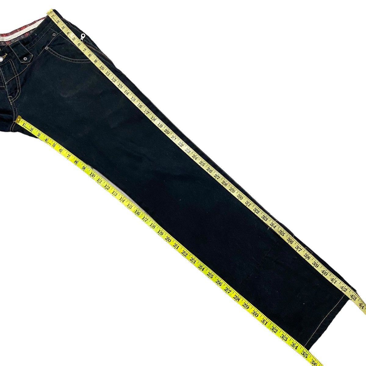 PPFM PPFM Checkered Denim Jeans Cropped Size US 31 - 17 Thumbnail