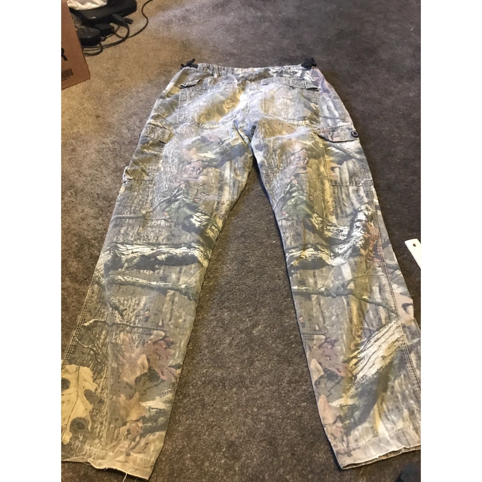 Vintage Scent Blocker Mens Cargo Camo Pants Large Green Tan Belted Flat Front Outdoor Size US 33 - 4 Thumbnail