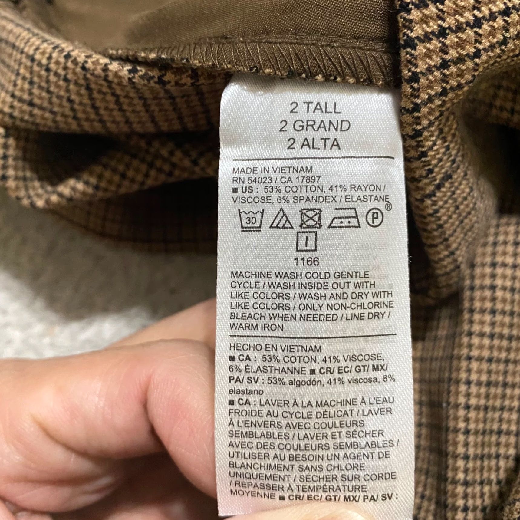 Old Navy Old Navy Womens Tall Pants Brown Plaid Pixie Skinny Ankle High Rise Pockets 2 Size 26" / US 2 / IT 38 - 4 Thumbnail