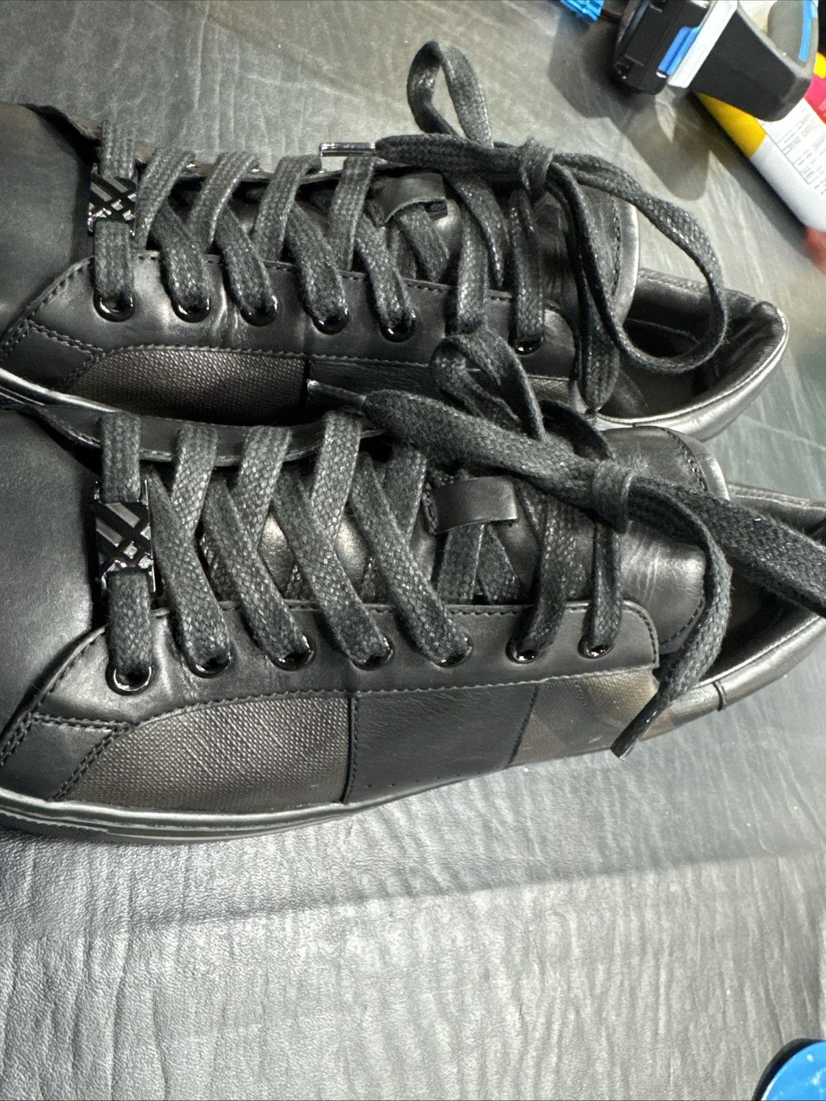 Burberry Burberry Ritson Check Leather Sneakers Size US 12 / EU 45 - 6 Thumbnail