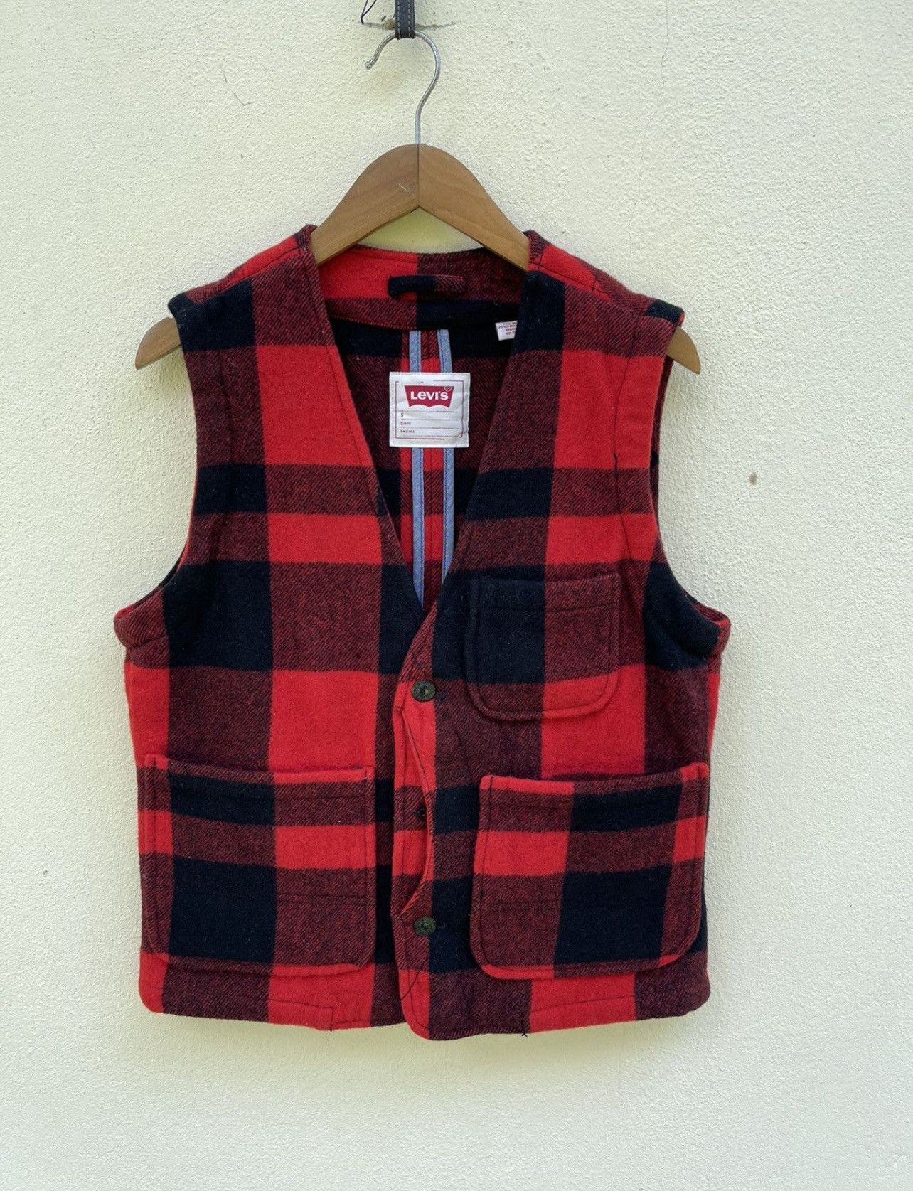 Levi's × Levi's Made & Crafted × Levi's Vintage Clothing Plaid Wool vest Size US S / EU 44-46 / 1 - 2 Thumbnail
