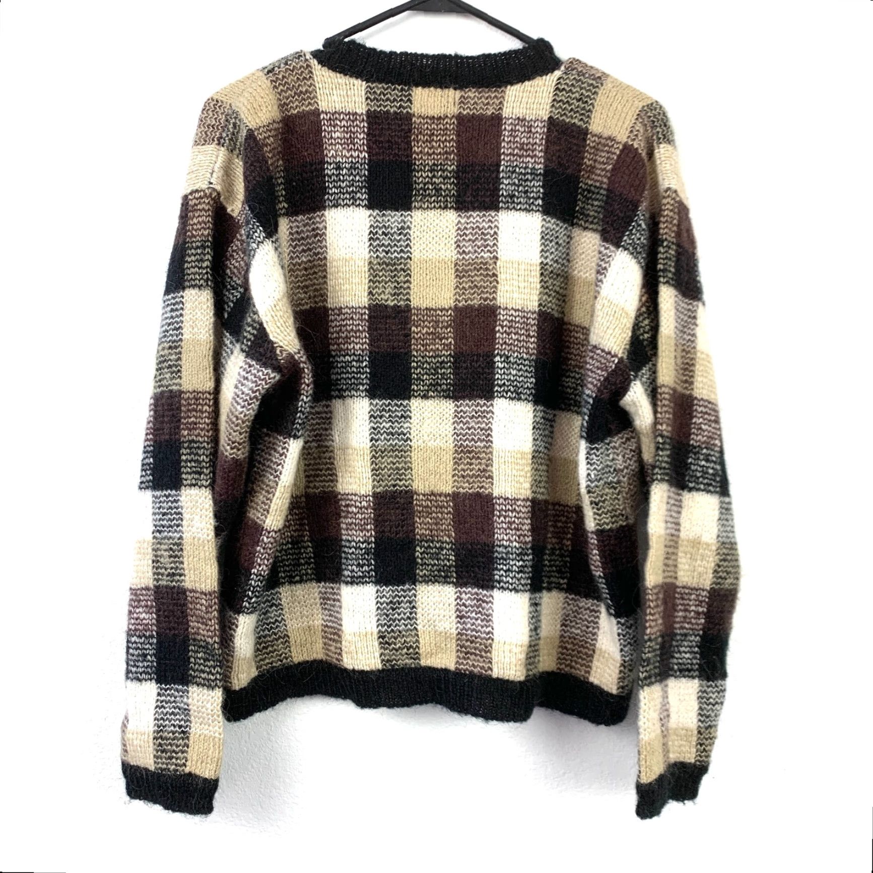 Vintage VINTAGE Christopher & Banks Plaid Brown Wool Blend Sweater Cardigan Size Large Women Crew Neck Long Sleeve Size L / US 10 / IT 46 - 4 Thumbnail