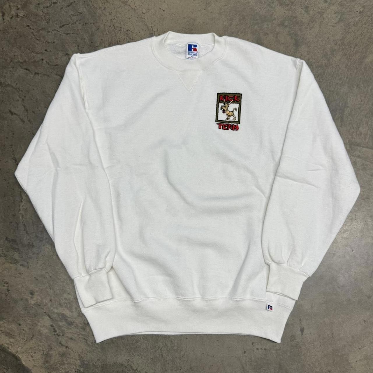 Russell Athletic × Vintage VTG 90s Russell Athletic Kick A*s Team Crewneck Sweatshirt Size US XL / EU 56 / 4 - 1 Thumbnail