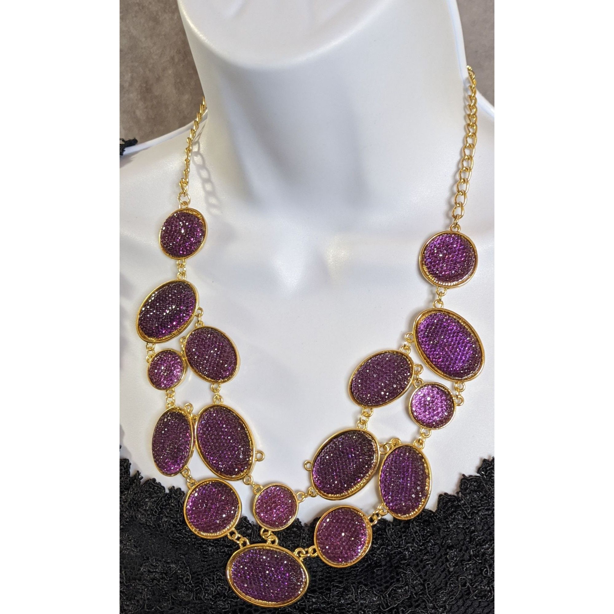Other Purple Sparkle Jelly Gold-Tone Necklace Size ONE SIZE - 4 Thumbnail