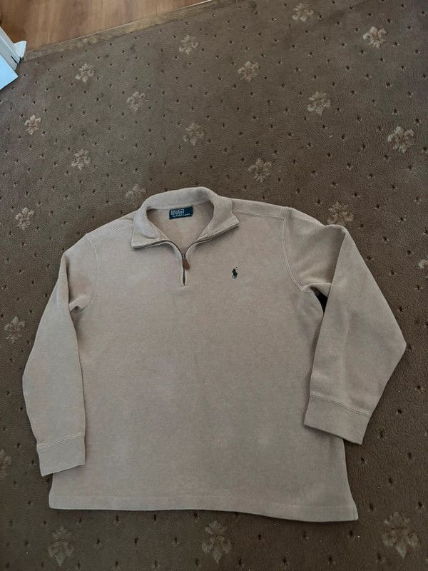 Polo Ralph Lauren Polo Ralph Lauren quarter zip jumper beige large vintage Size US L / EU 52-54 / 3 - 2 Thumbnail