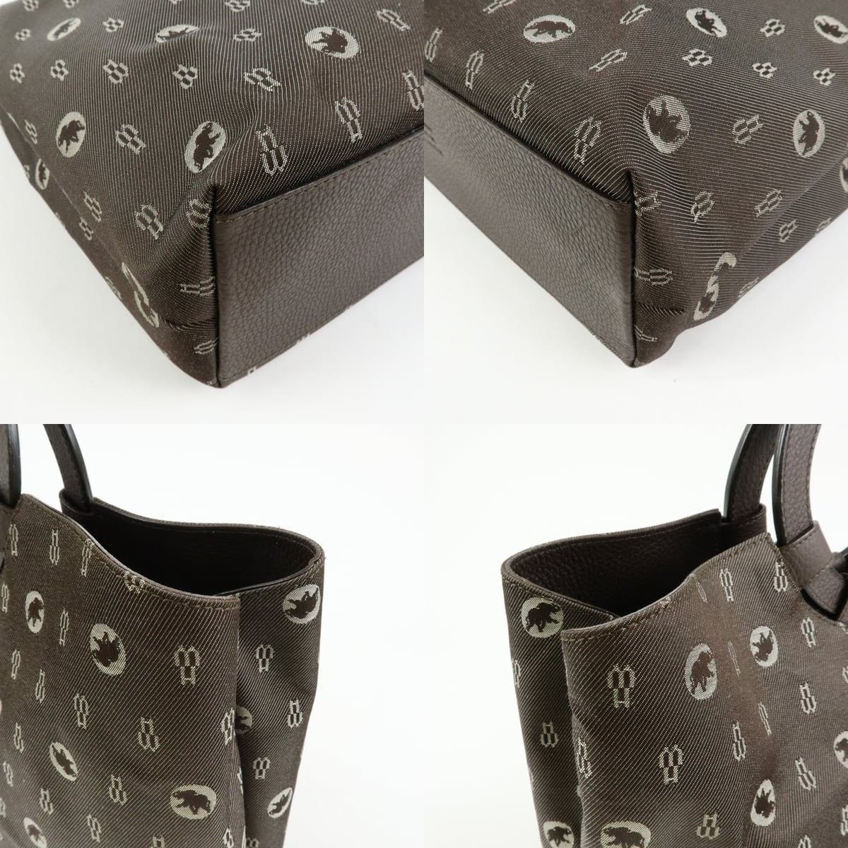Huntington Hunting World Monogram Canvas & Leather Tote Brown Size ONE SIZE - 5 Thumbnail