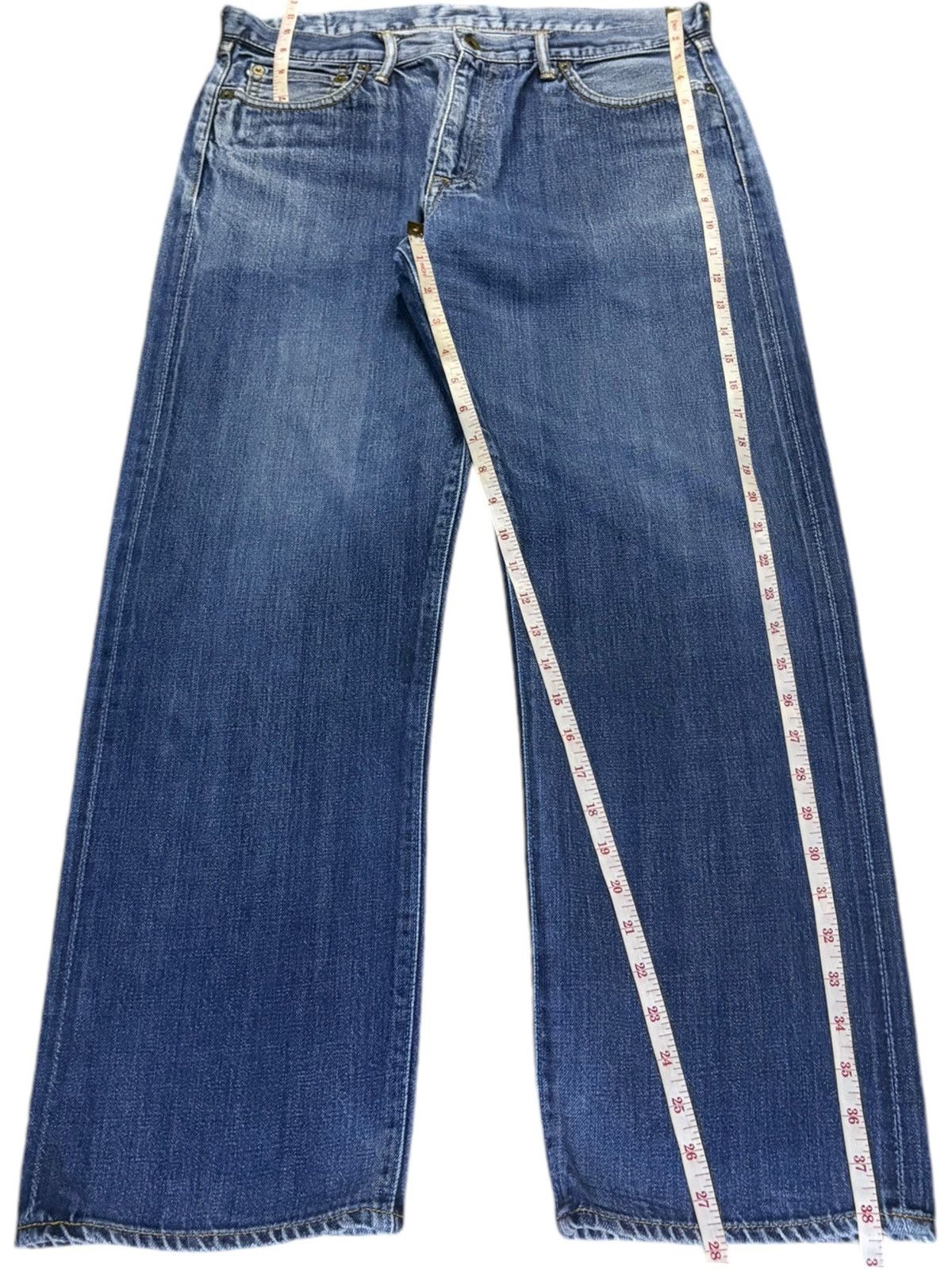 Japan Blue × Japanese Brand Vintage Japanese Japan Blue Selvedge Blue Wash Loose Jeans Size US 32 / EU 48 - 15 Thumbnail