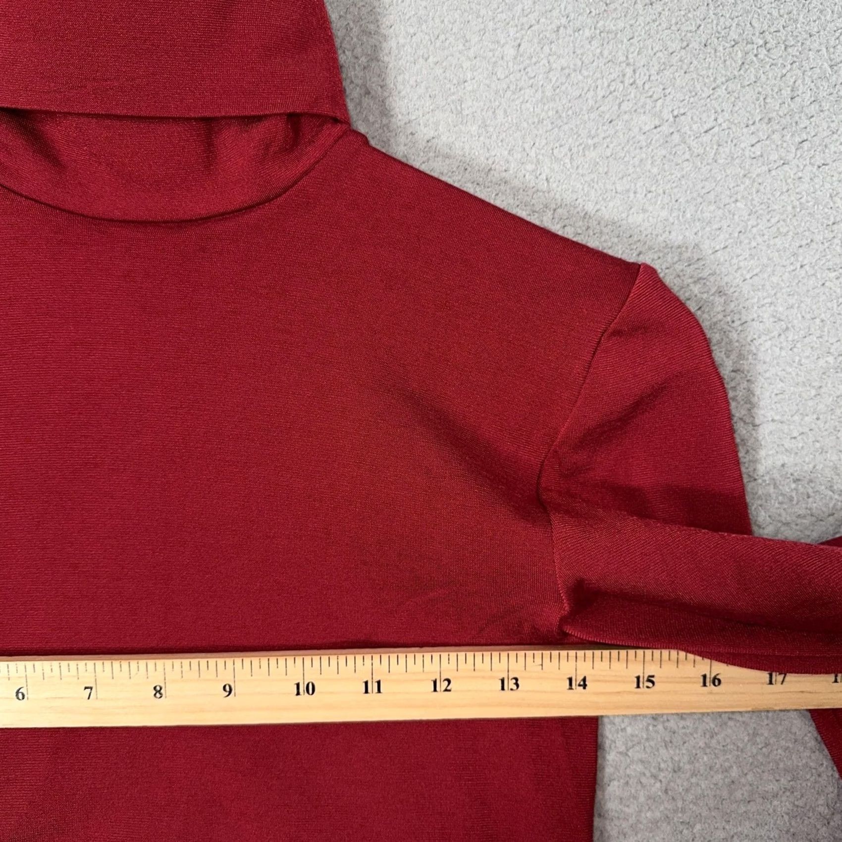 Wolford Wolford Turtleneck Top Womens Large Red Slim Jersey Shirt Size L / US 10 / IT 46 - 7 Thumbnail