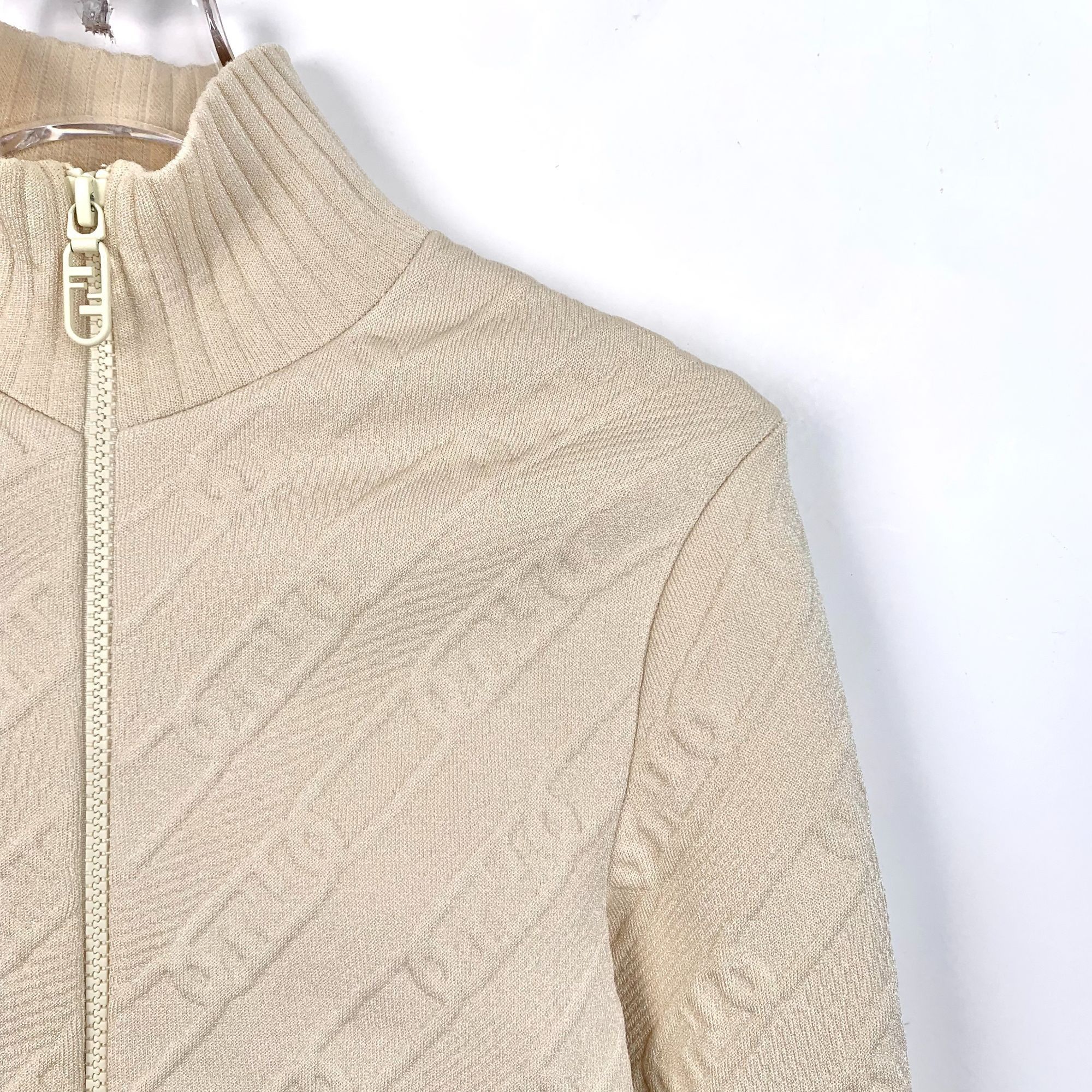 Fendi H11719 Fendi Beige Ribbed Knit Longline Cardigan Size S / US 4 / IT 40 - 3 Thumbnail