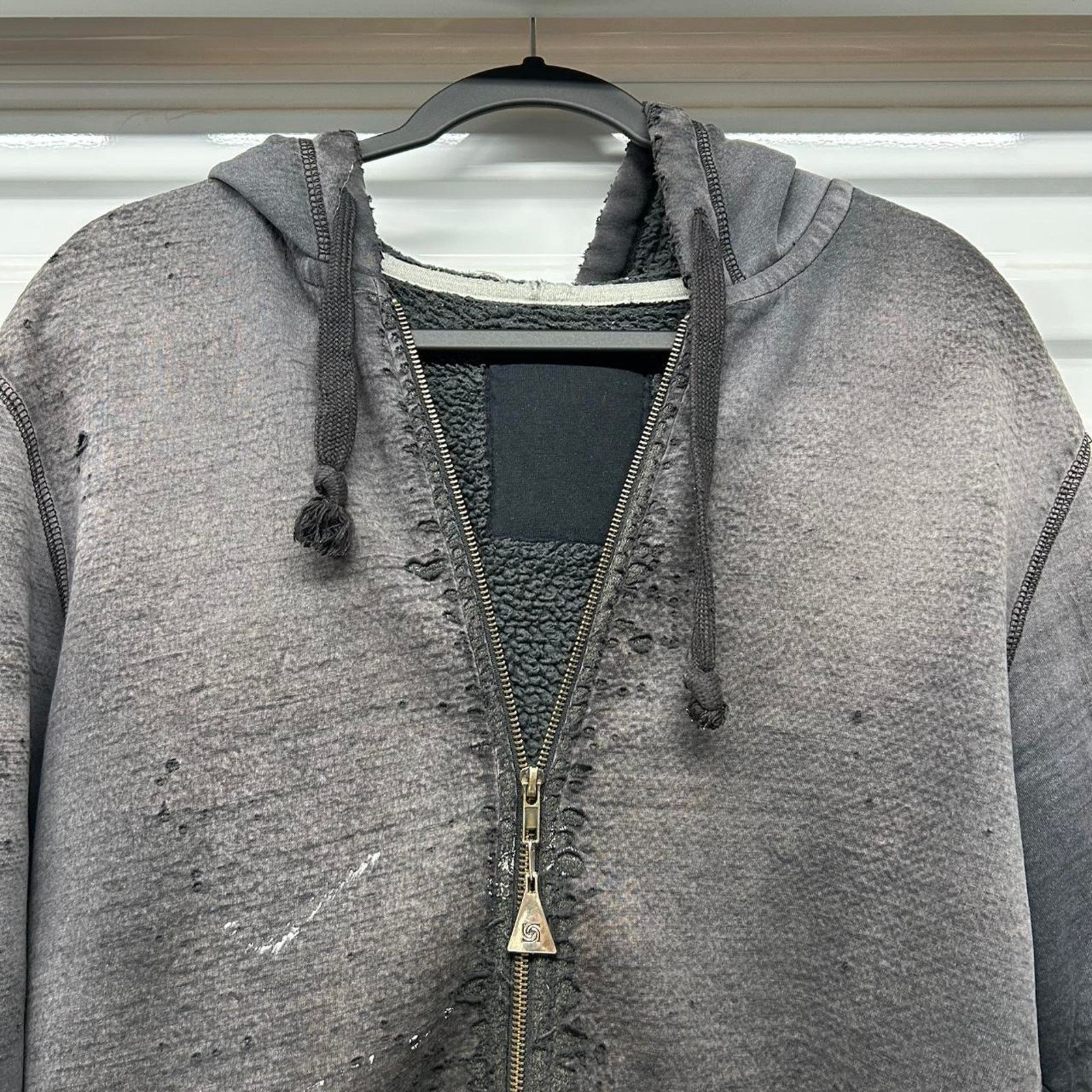 Other VTG/Y2K Super Thrashed/Distressed Faded Sherpa Zip Up Hoodie Size US XL / EU 56 / 4 - 7 Thumbnail
