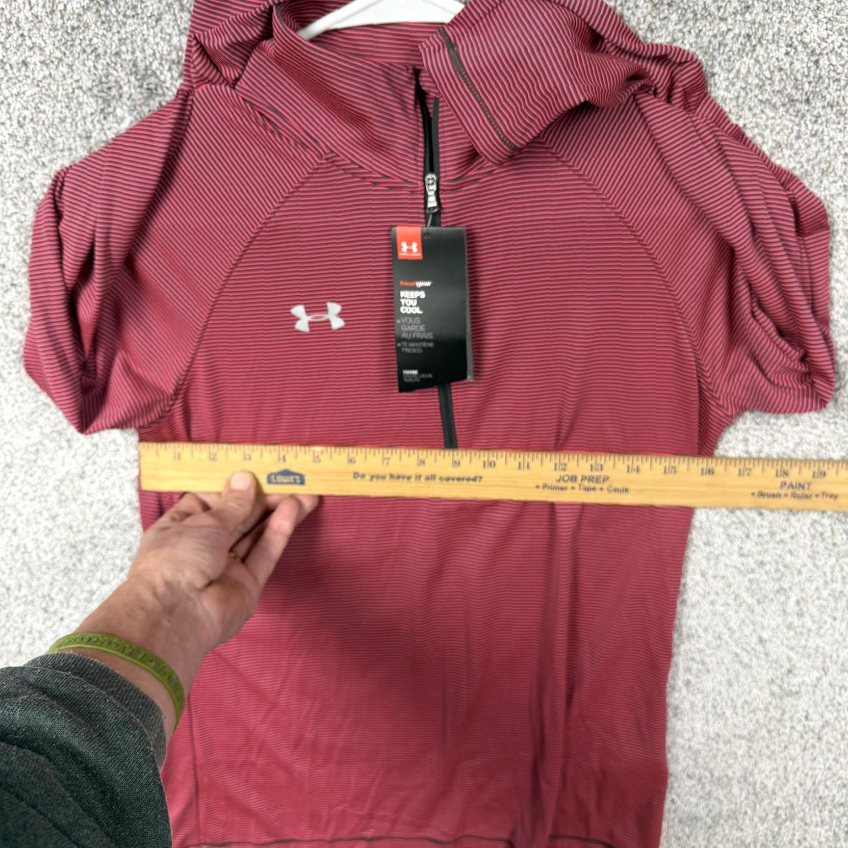 Under Armour Under Armour HeatGear Pullover Womens XS Pink Gray 1/4 Zip Striped NWT Size XS / US 0-2 / IT 36-38 - 7 Thumbnail