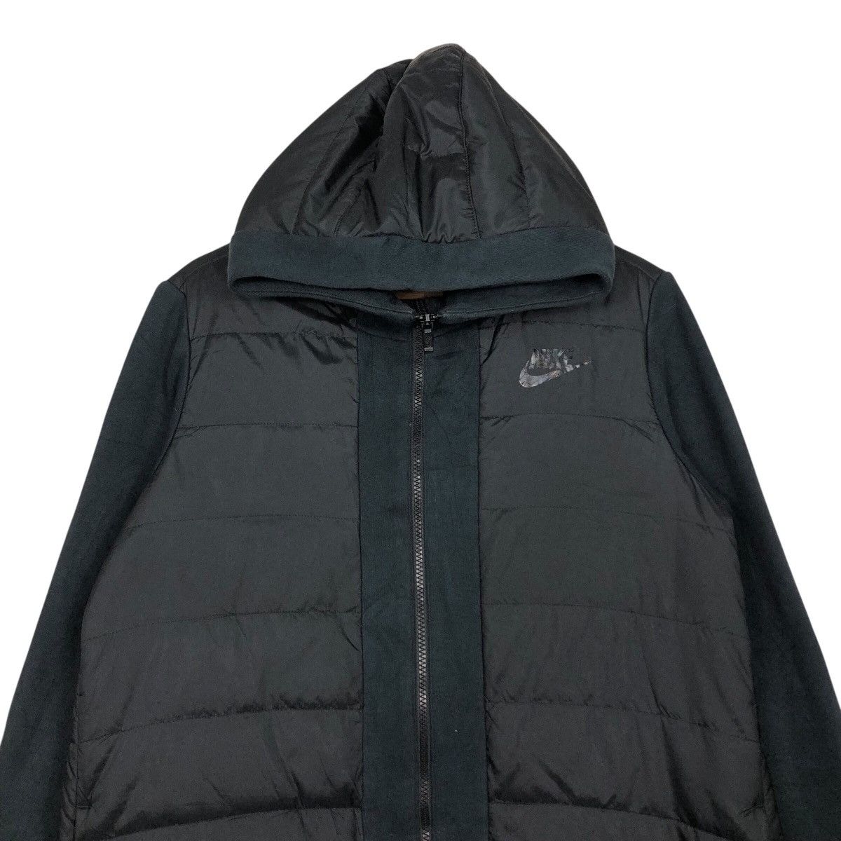Nike 📌Rich Black Running Quilted Puffer Jacket Nike Hoodie Size US L / EU 52-54 / 3 - 4 Thumbnail