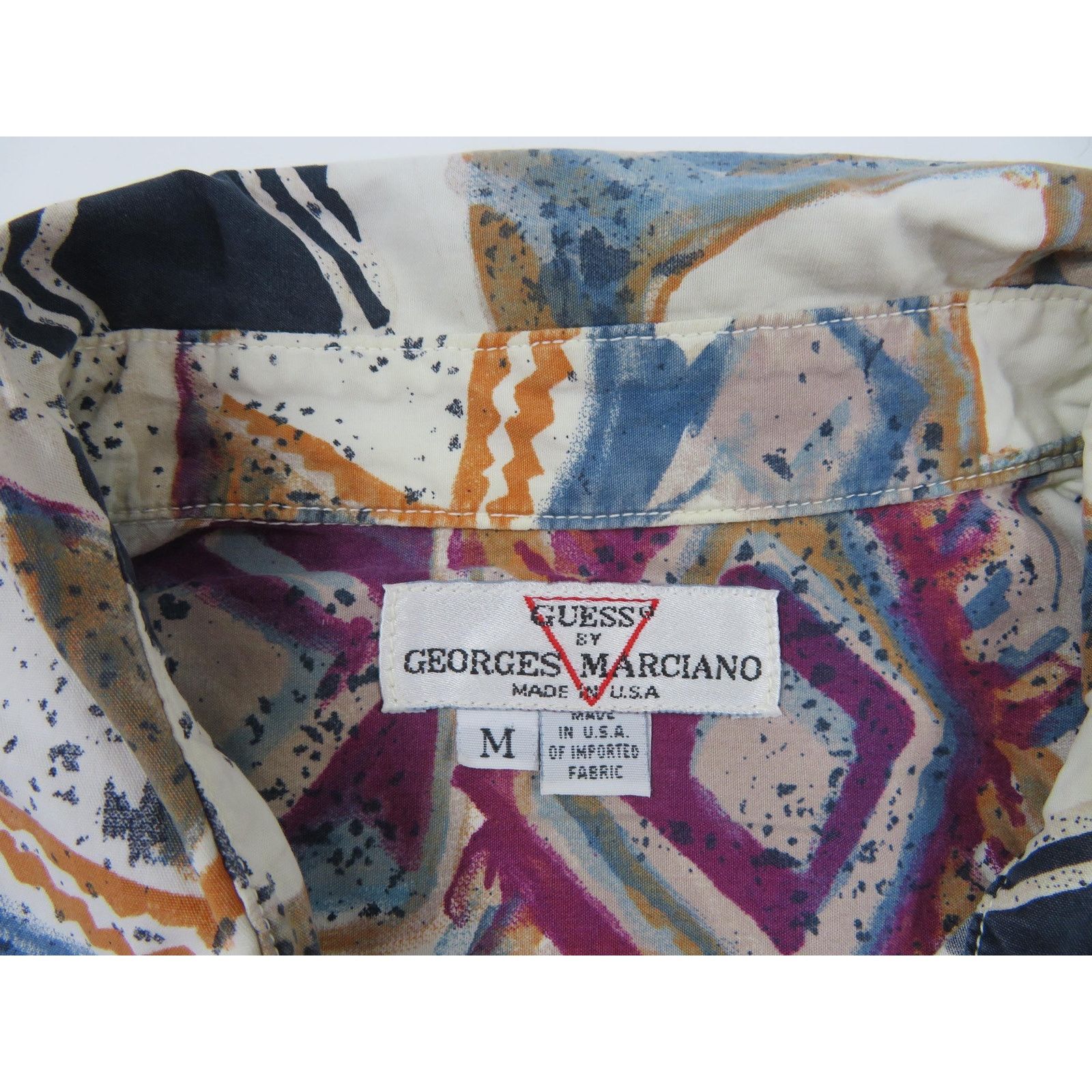 Guess Guess Georges Marciano Shirt, Abstract Print Purple M 1990s Size US M / EU 48-50 / 2 - 3 Thumbnail