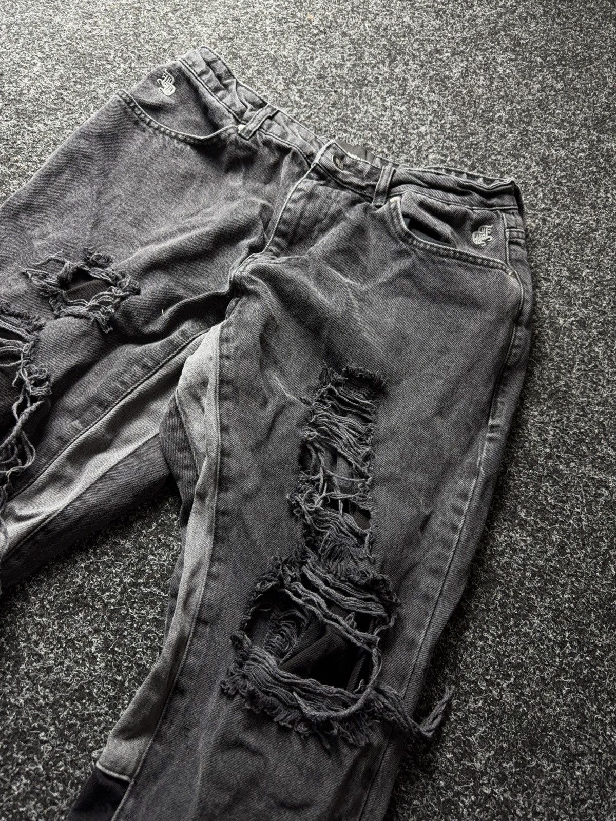 Japanese Brand Japanese Avant-Garde 00s Distressed Panel Jeans Wide Leg Y2K Size US 31 - 6 Thumbnail