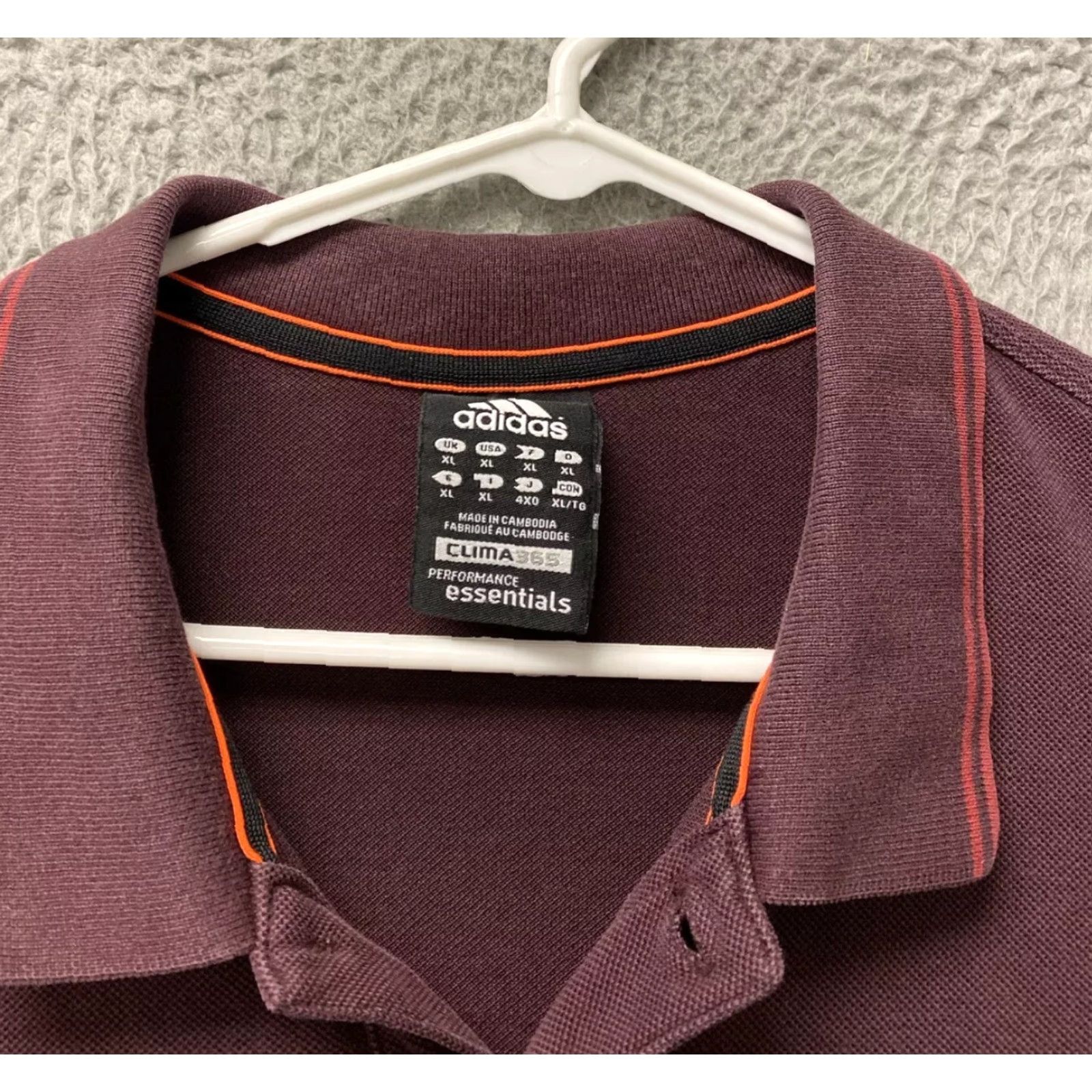 Adidas adidas Polo Shirt Mens XL Burgundy Short Sleeve Golf Collared /112-50 Size US XL / EU 56 / 4 - 3 Thumbnail