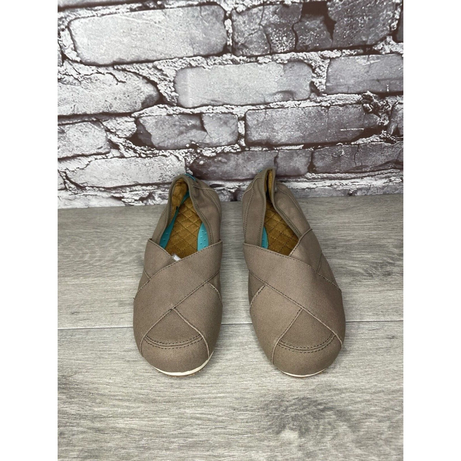 Other Mozo Taupe Canvas Fabric Comfort Slip Ballet Flats Shoes Wom Size US 8 / IT 38 - 20 Thumbnail