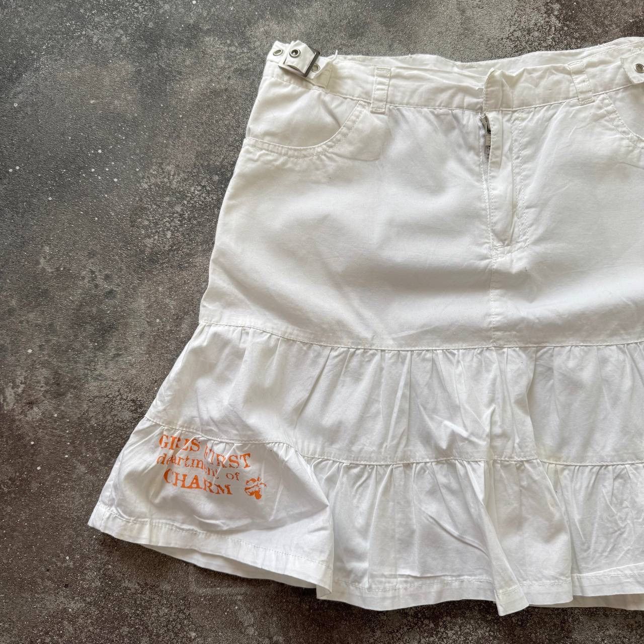 20471120 × Vintage Y2K Super Sexy Glamour Vintage White Skirt Size 26" / US 2 / IT 38 - 3 Thumbnail