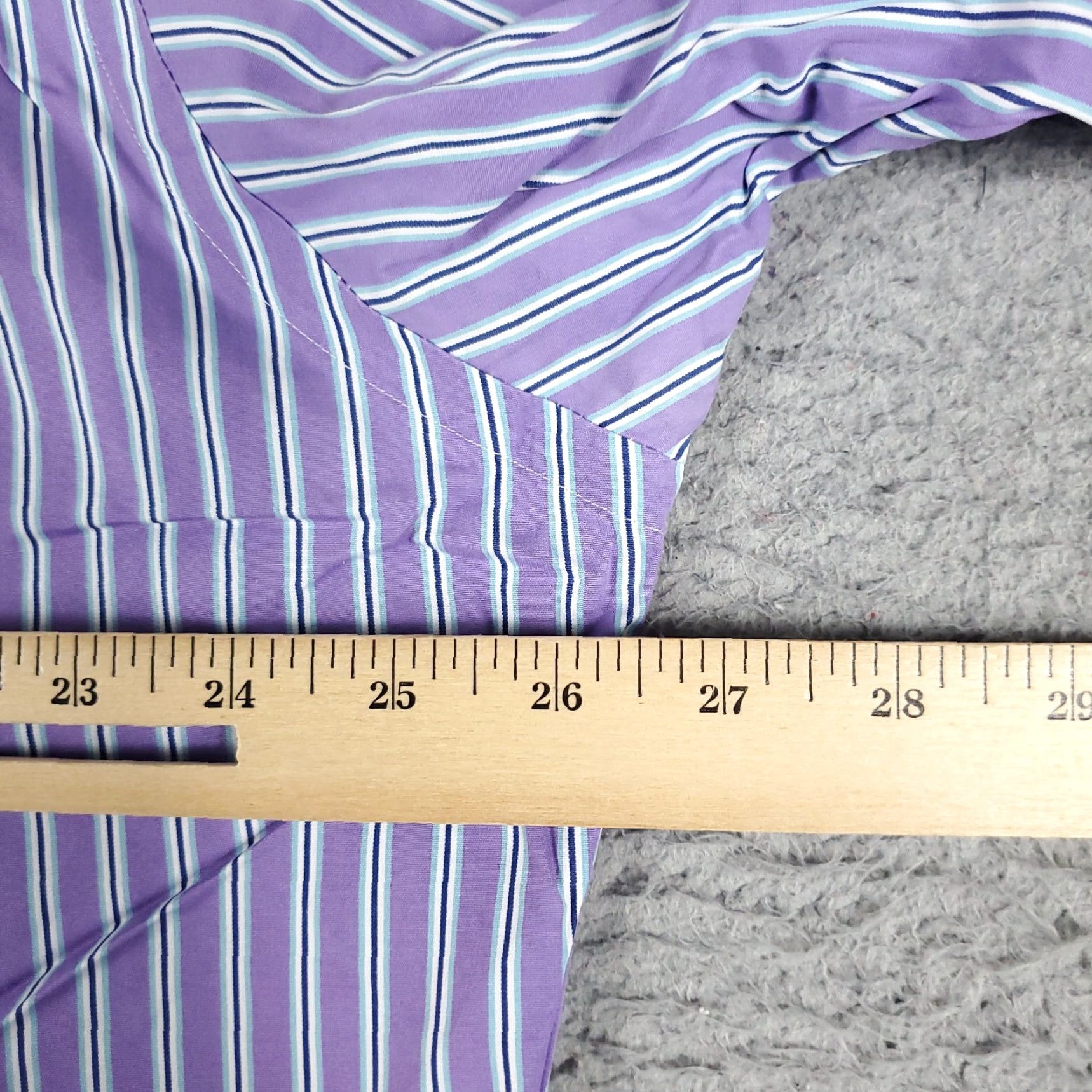 Ralph Lauren Ralph Lauren Dress Shirt Mens 17 Purple Striped Long Sleeve Button Down Classic Size 46R - 7 Thumbnail
