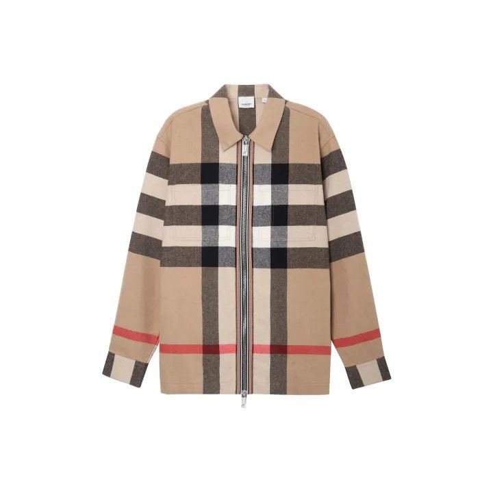 Burberry Burberry Checked Wool Zip Jacket for Men Size US L / EU 52-54 / 3 - 1 Thumbnail