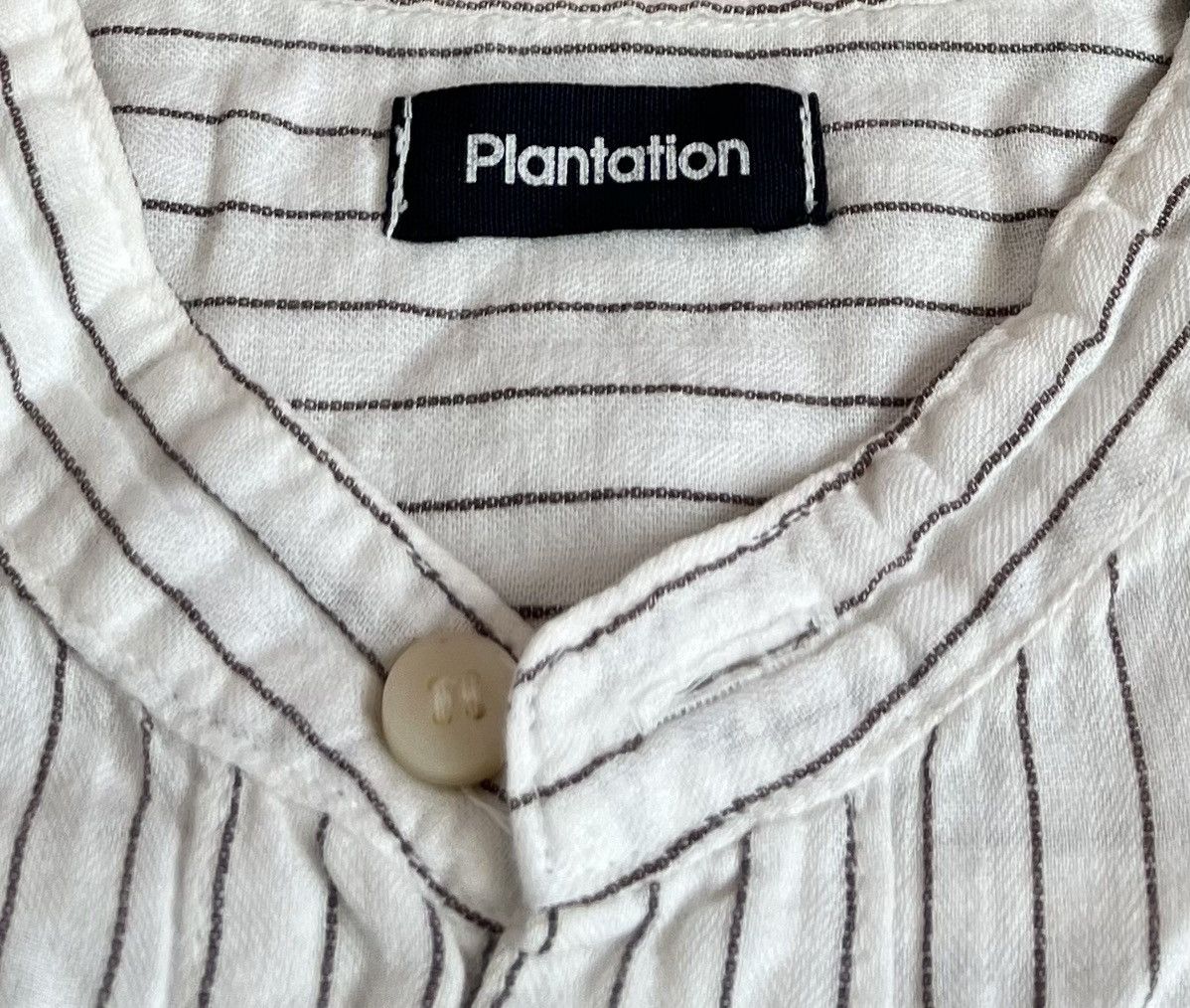 Issey Miyake TAX FREE 🇺🇸 issey miyake plantation striped collarless shirt Size US M / EU 48-50 / 2 - 5 Thumbnail