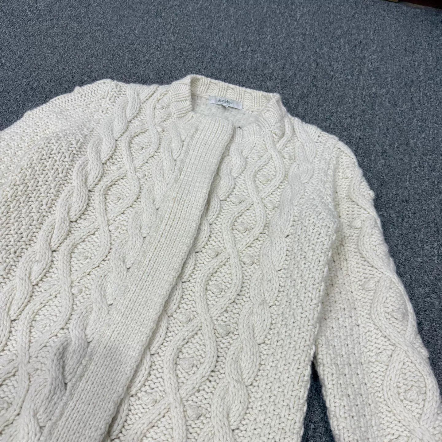Max Mara Maxmara White Knit Overcoat M 99 New Size M / US 6-8 / IT 42-44 - 3 Thumbnail