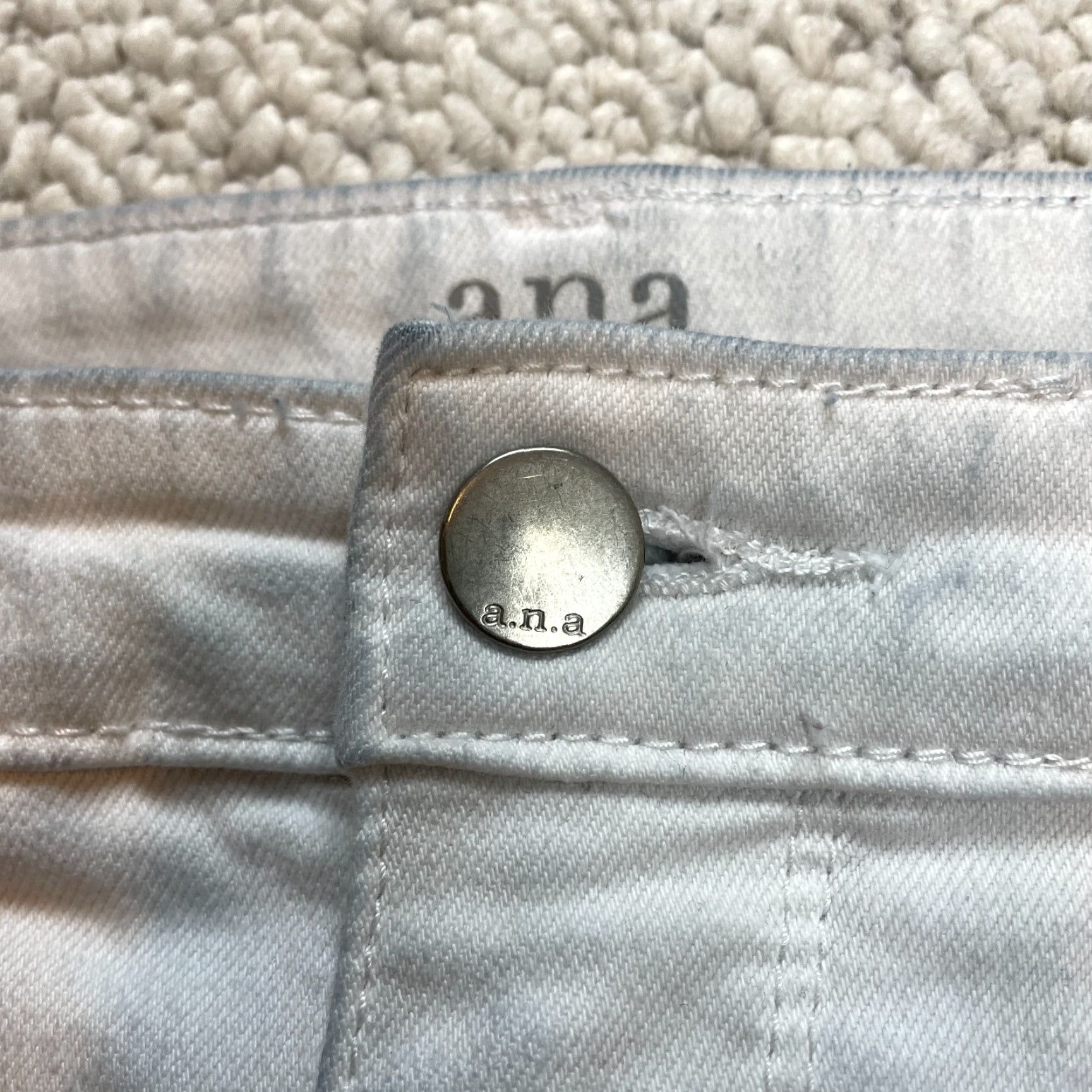 Denime ANA A New Approach Jeans Womens 16 Skinny Ankle White Denim Mid Rise 36x26 Pants Size 38" / US 16 / IT 52 - 7 Thumbnail
