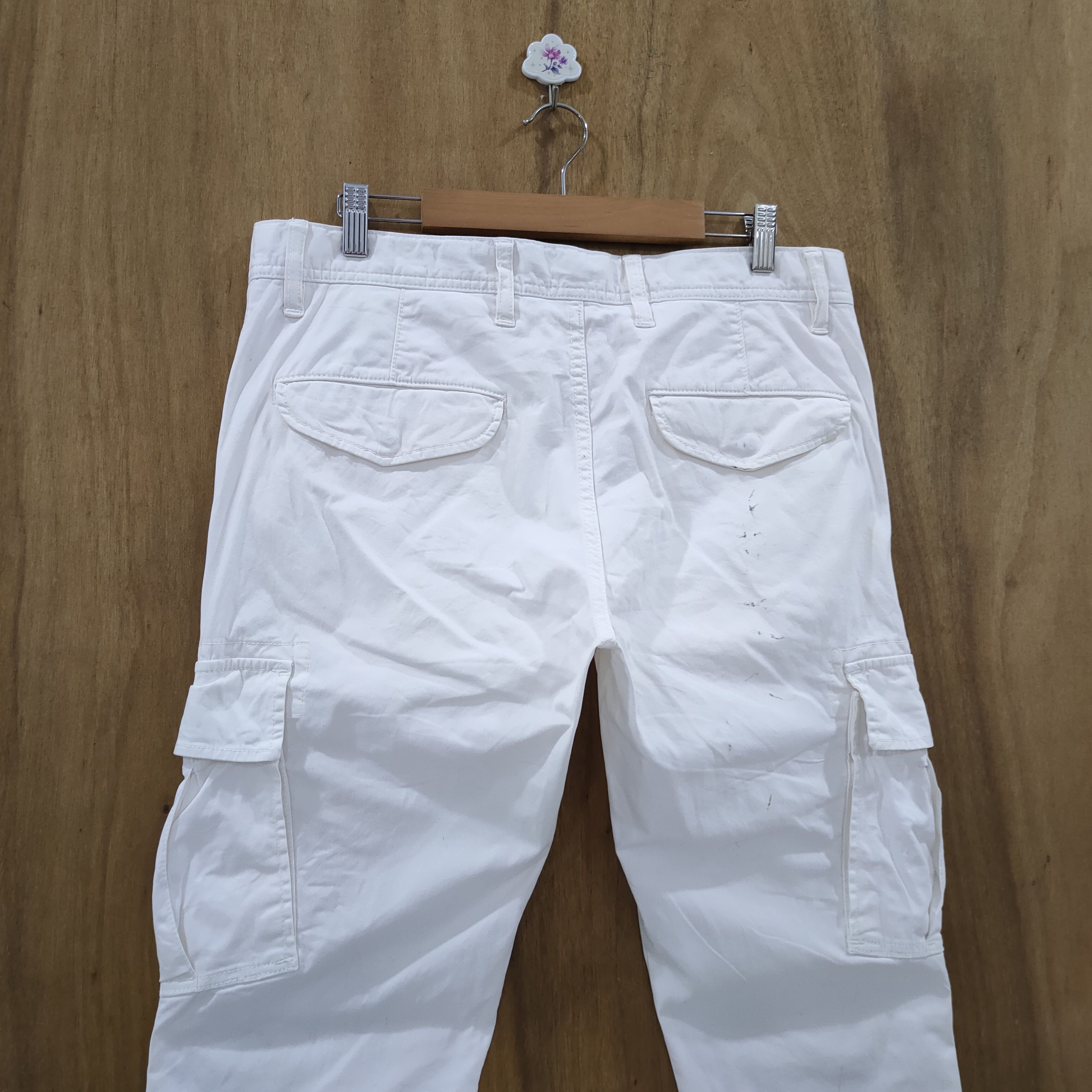 Japanese Brand JAPANESE WHITE YELLOW SKINNY CARGO PANTS Size US 33 - 7 Thumbnail