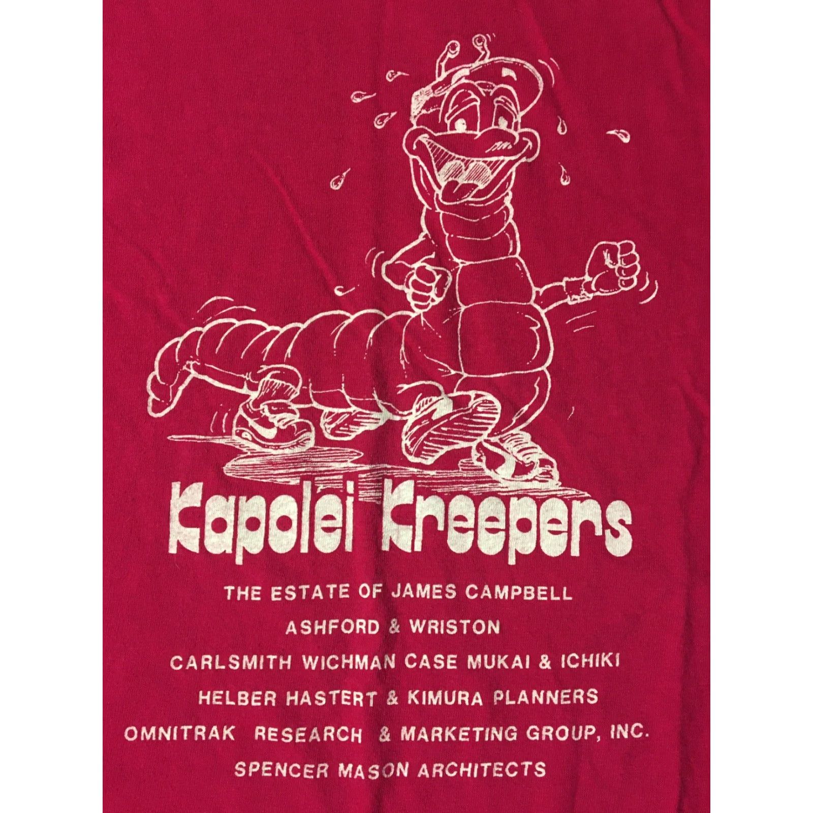 Hanes VINTAGE Hawaii Kapolei Kreepers Caterpillar Shirt L Men Pink 80s Surf Animal Aloha Retro 90s University USA Hanes Short Sleeve T-Shirt Single Stitch Size US L / EU 52-54 / 3 - 3 Thumbnail