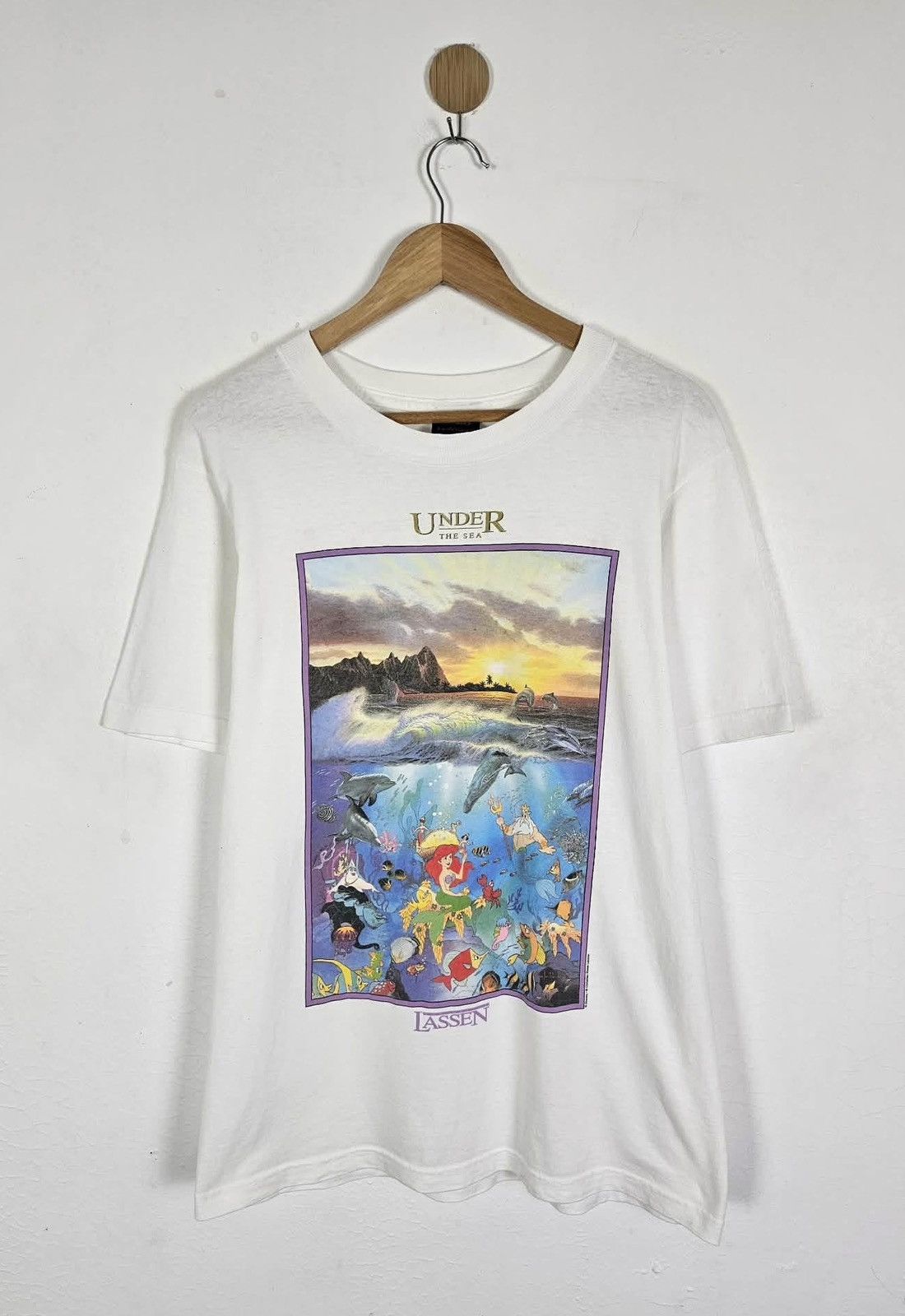 Vintage Disney Christian Riese Lassen The Little Mermaid Tee in White, Men's