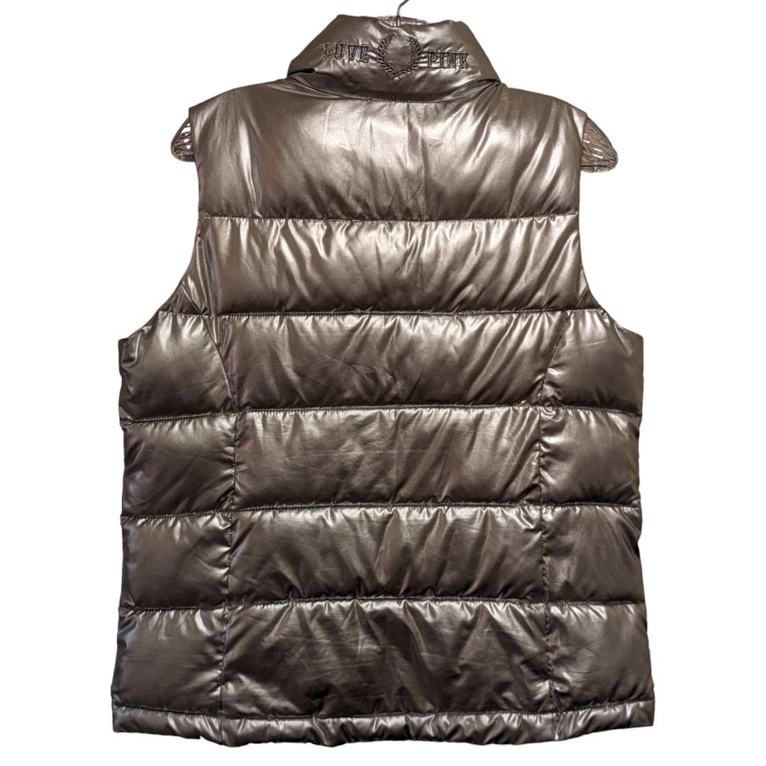 Pink PINK Victoria's Secret Zip Up Puffer Vest Silver Metallic M Size M / US 6-8 / IT 42-44 - 3 Thumbnail