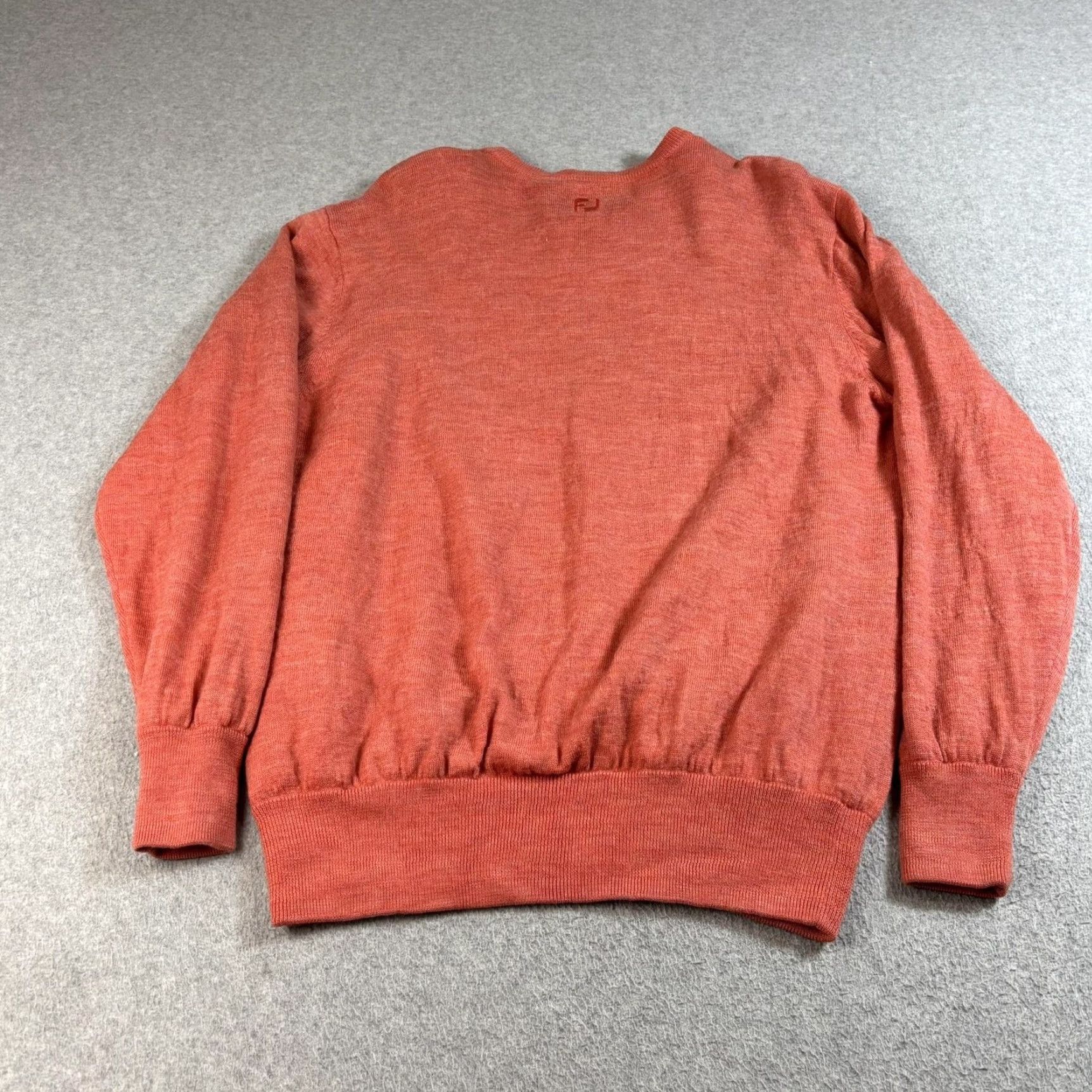Footjoy FootJoy Mens Large Orange Wool Sweater Crewneck Lined Golf Pullover Knit Layer Size US L / EU 52-54 / 3 - 2 Thumbnail