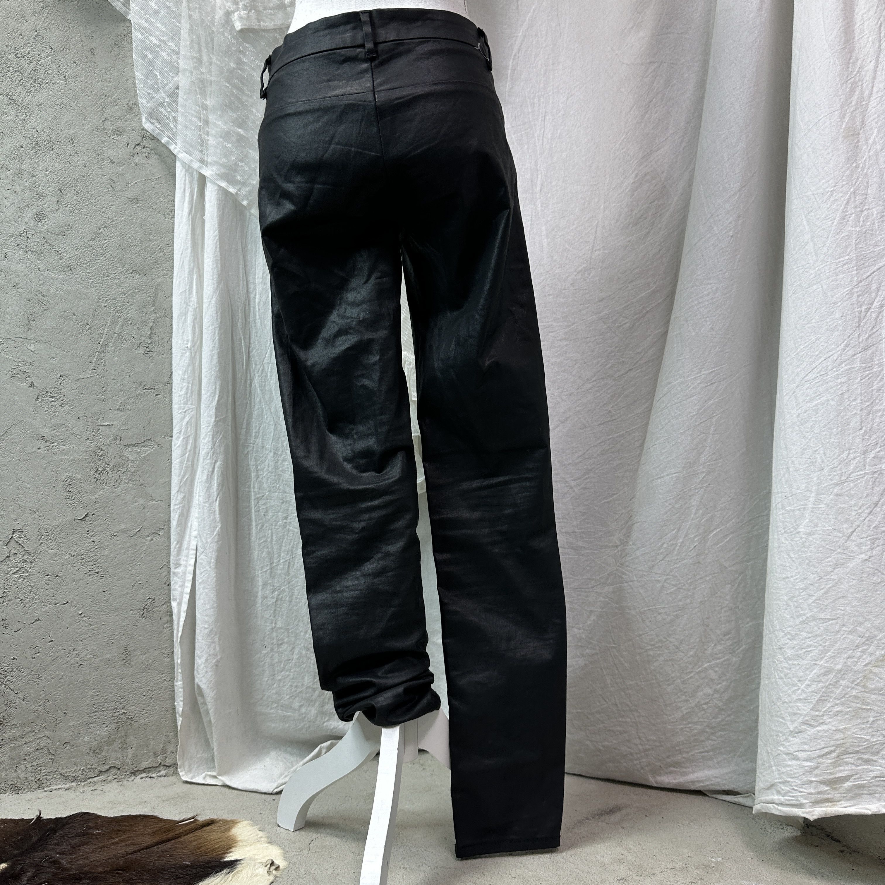 Filippa K Vintage Avant Garde Grunge Waxed Filippa K Zip Jeans Y2K Size 26" / US 2 / IT 38 - 9 Thumbnail