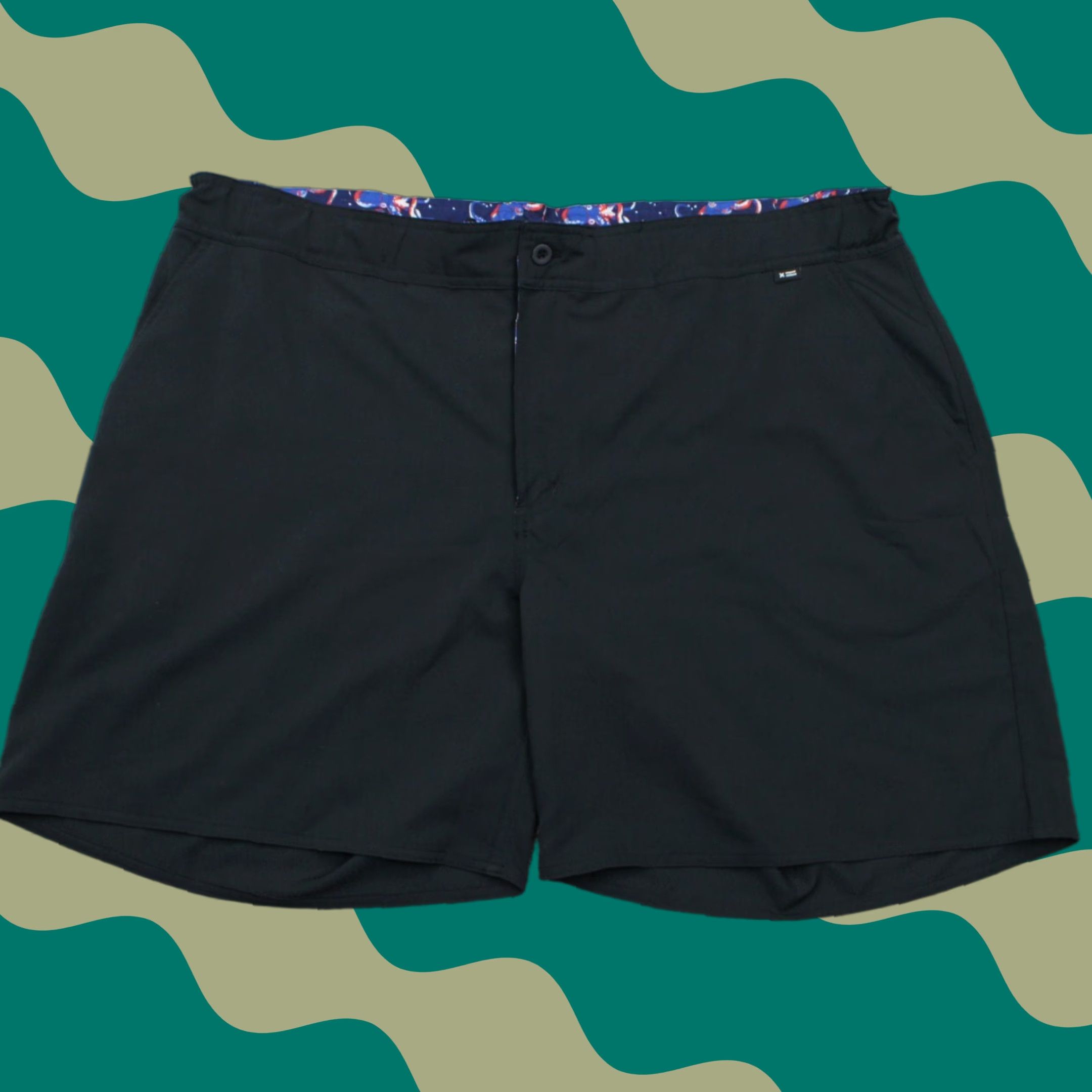 Vintage Tomboyx Shorts Mens 3XL Black 100% Polyester Flat Front Bermuda Inseam 7" Casual Pockets Shade: Black Size US 39 - 1 Thumbnail