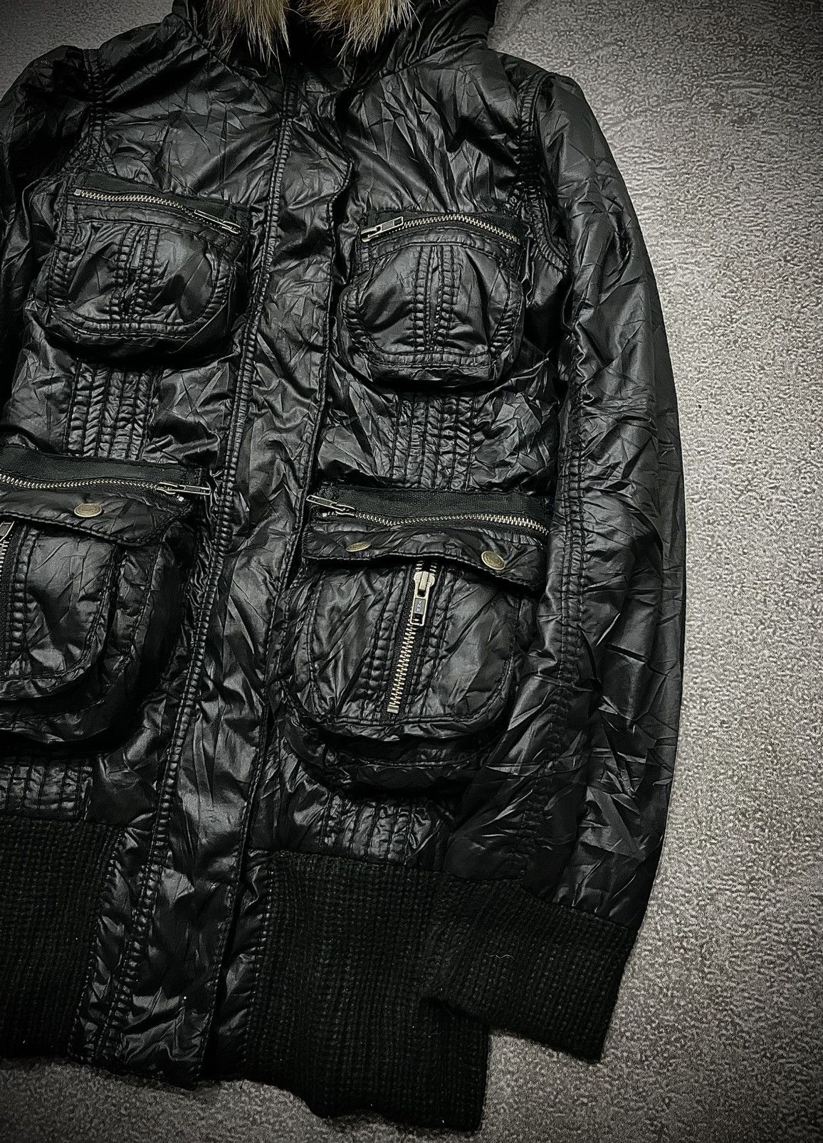 Japanese Brand 2000s Heaven And Eart Bondage Multi Pocket Fur Hood Jacket Size US M / EU 48-50 / 2 - 3 Thumbnail