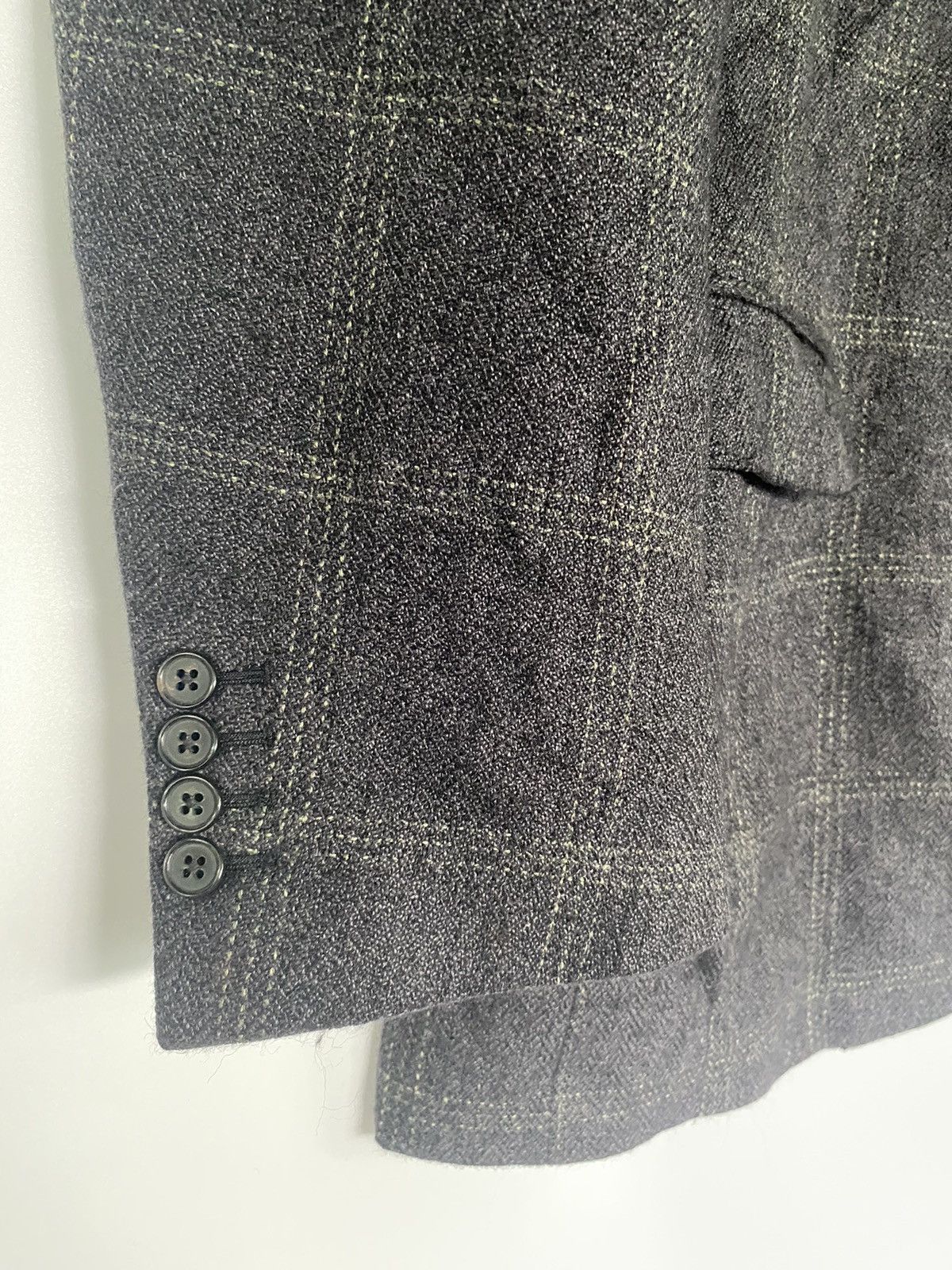 Designer HERMES Paris Wool Plaid Coat Jacket Blazer Navy RARE ITALY Size US L / EU 52-54 / 3 - 8 Thumbnail