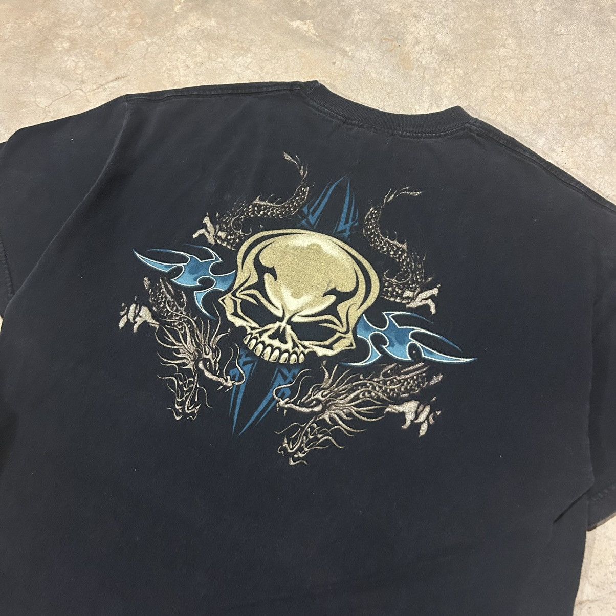 JNCO × Vintage Vintage Y2K Skull Tattoo Faded Grunge Cyber Tee JNCO Skater Size US XL / EU 56 / 4 - 2 Thumbnail