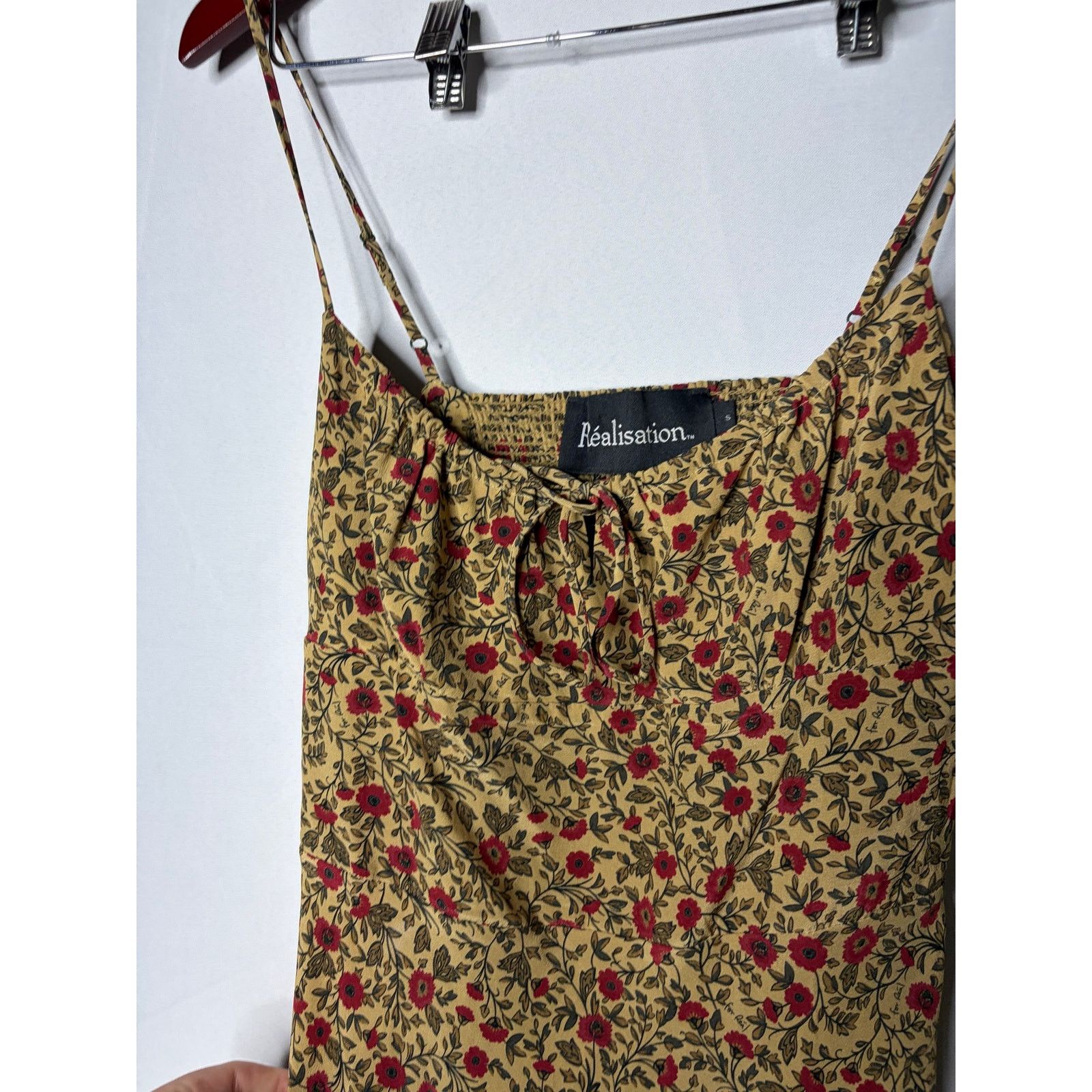 Realisation Par Realisation Par Inez Dahlia Silk Dress in gold red floral S Size S / US 4 / IT 40 - 5 Thumbnail