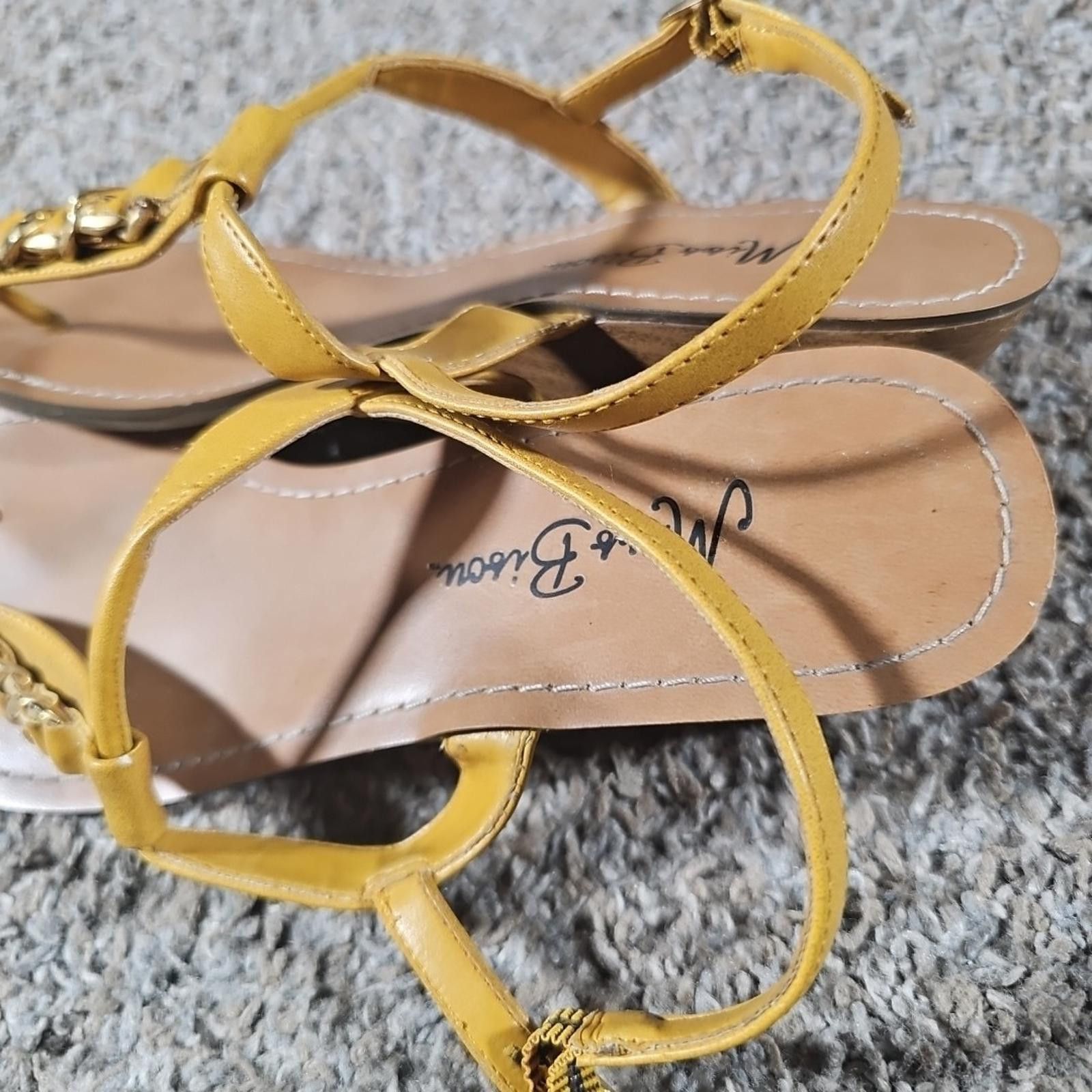 Other miss bisou 022-6630 8M Yellow Strap Wedge Sandal Size US 8 / IT 38 - 4 Thumbnail